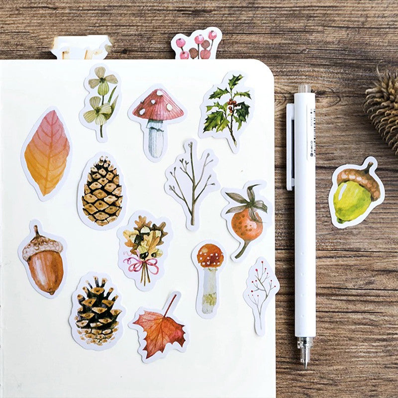 Retro Autumn Sticker Set (45pcs)