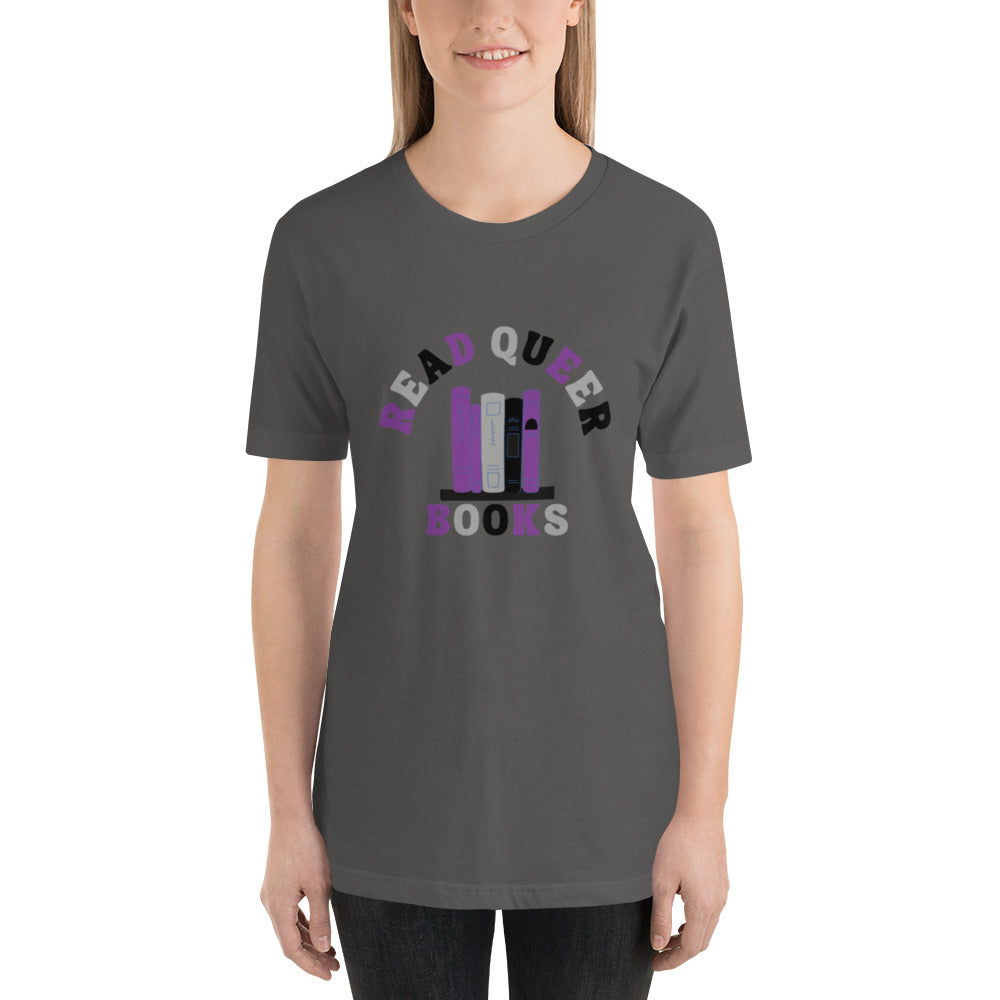 Read Queer Books Unisex T-Shirt (Asexual Colors)