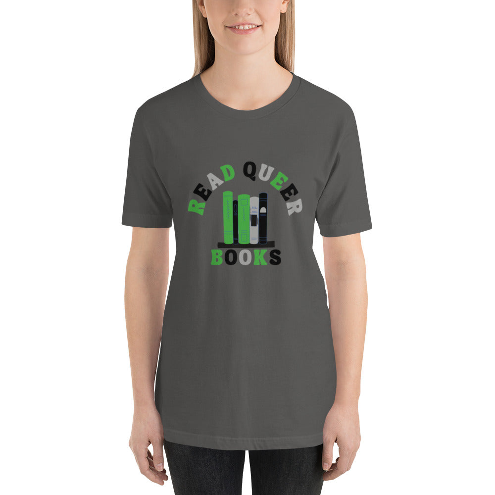 Read Queer Books Unisex T-Shirt (Aromantic Colors)