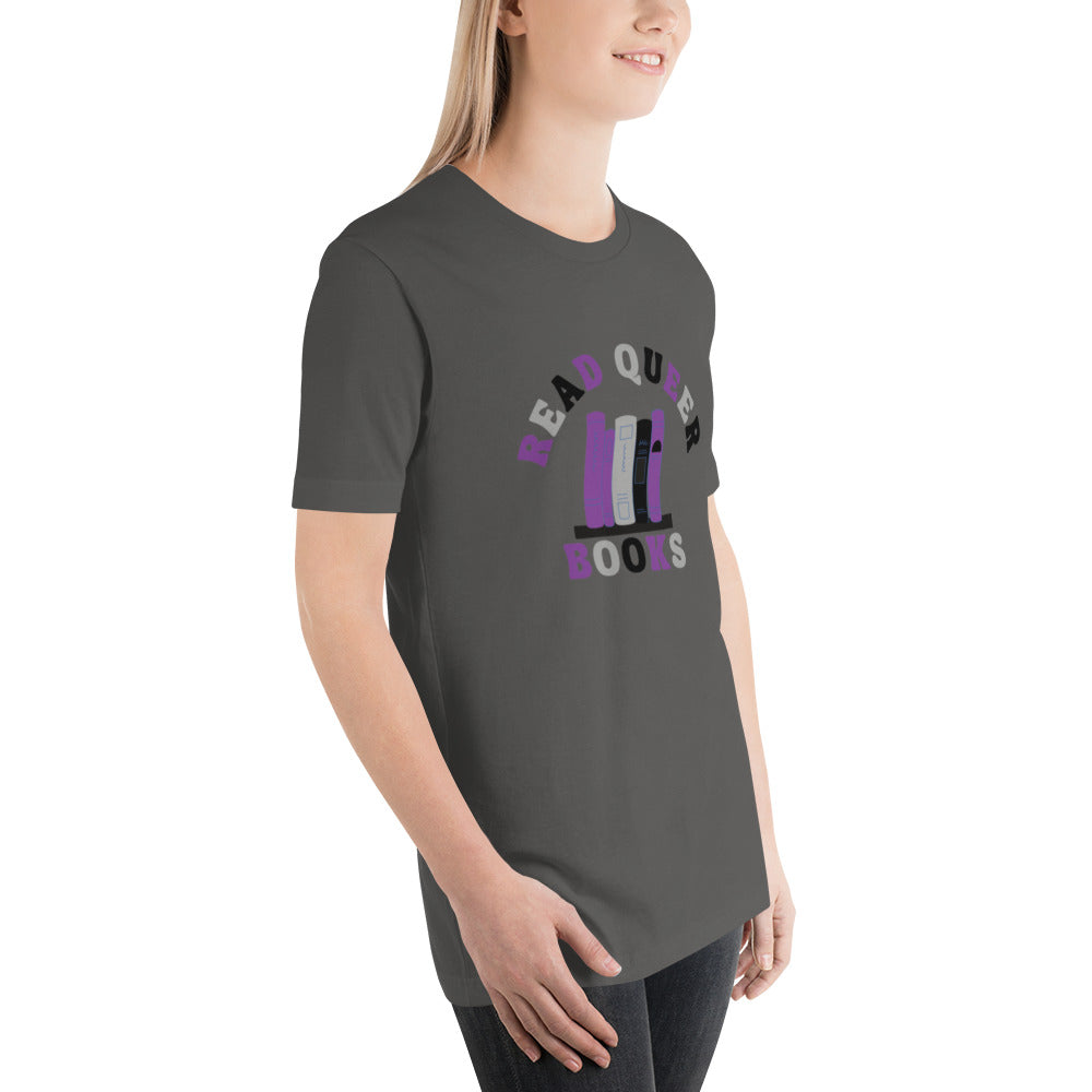 Read Queer Books Unisex T-Shirt (Asexual Colors)