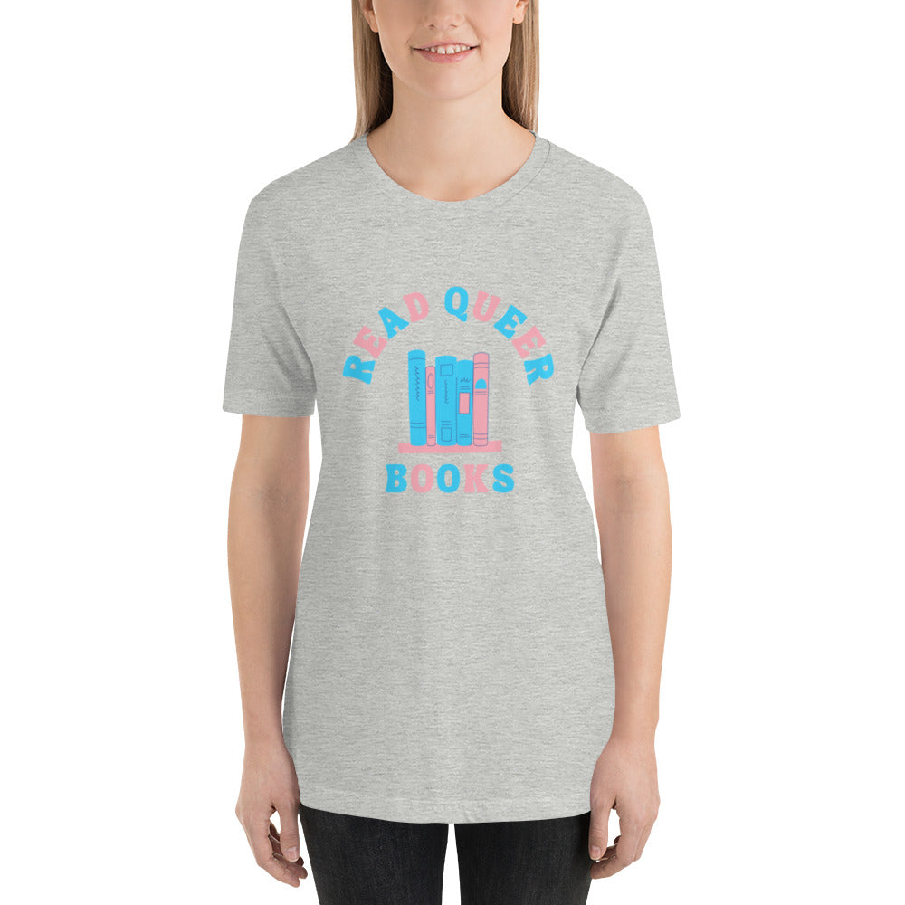 Read Queer Books Unisex T-Shirt (Transgender Colors)