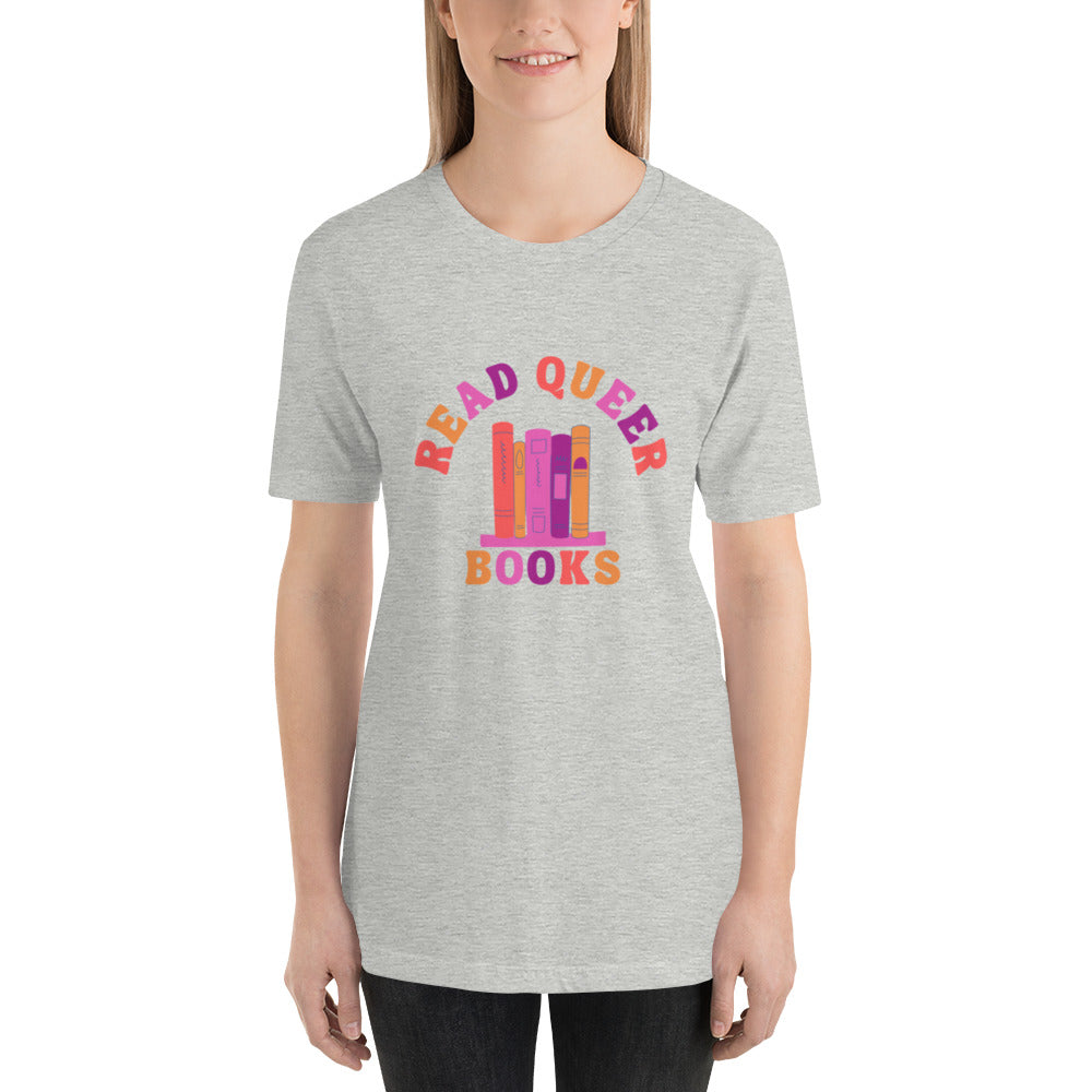 Read Queer Books Unisex T-Shirt (Lesbian Colors)