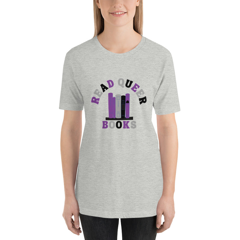 Read Queer Books Unisex T-Shirt (Asexual Colors)