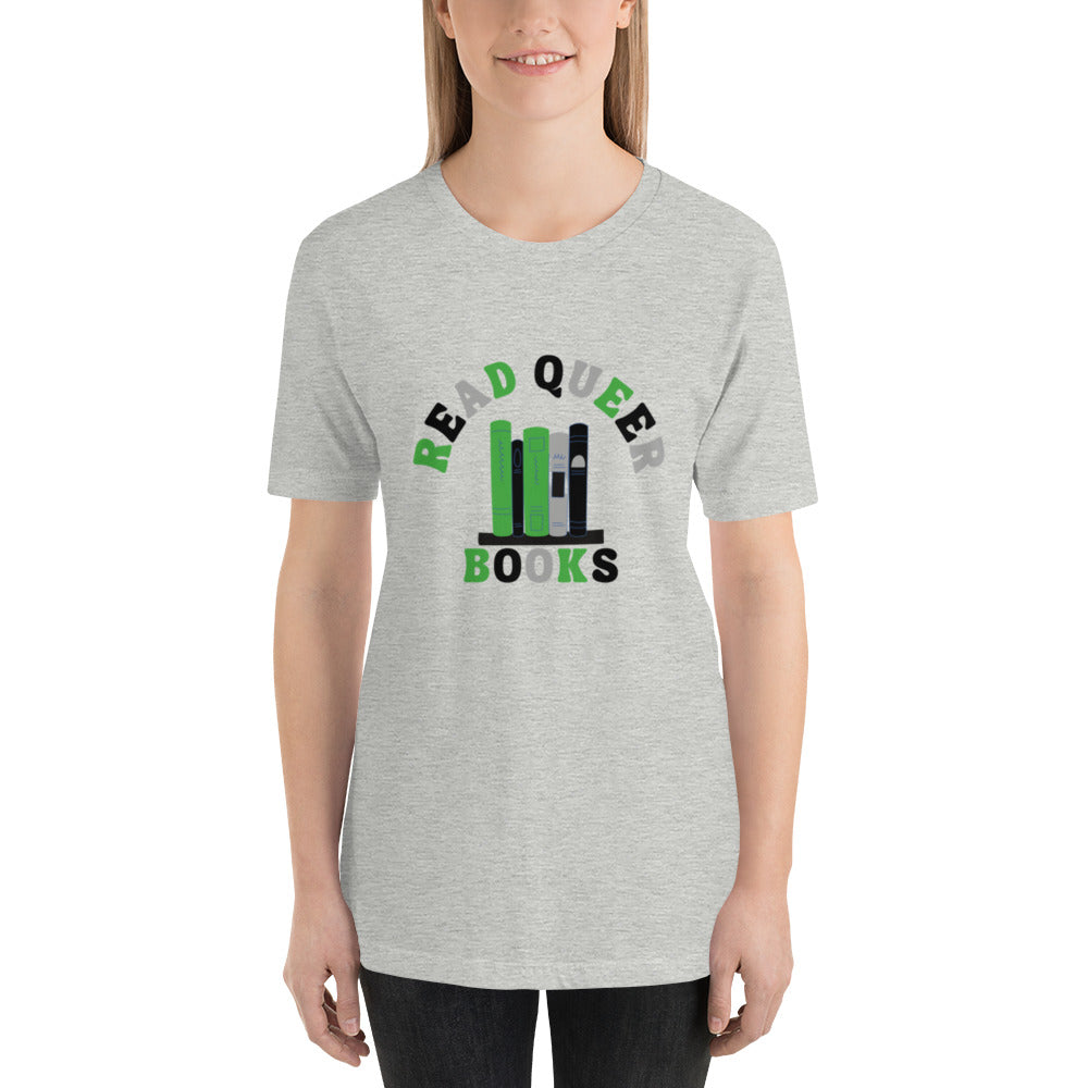 Read Queer Books Unisex T-Shirt (Aromantic Colors)
