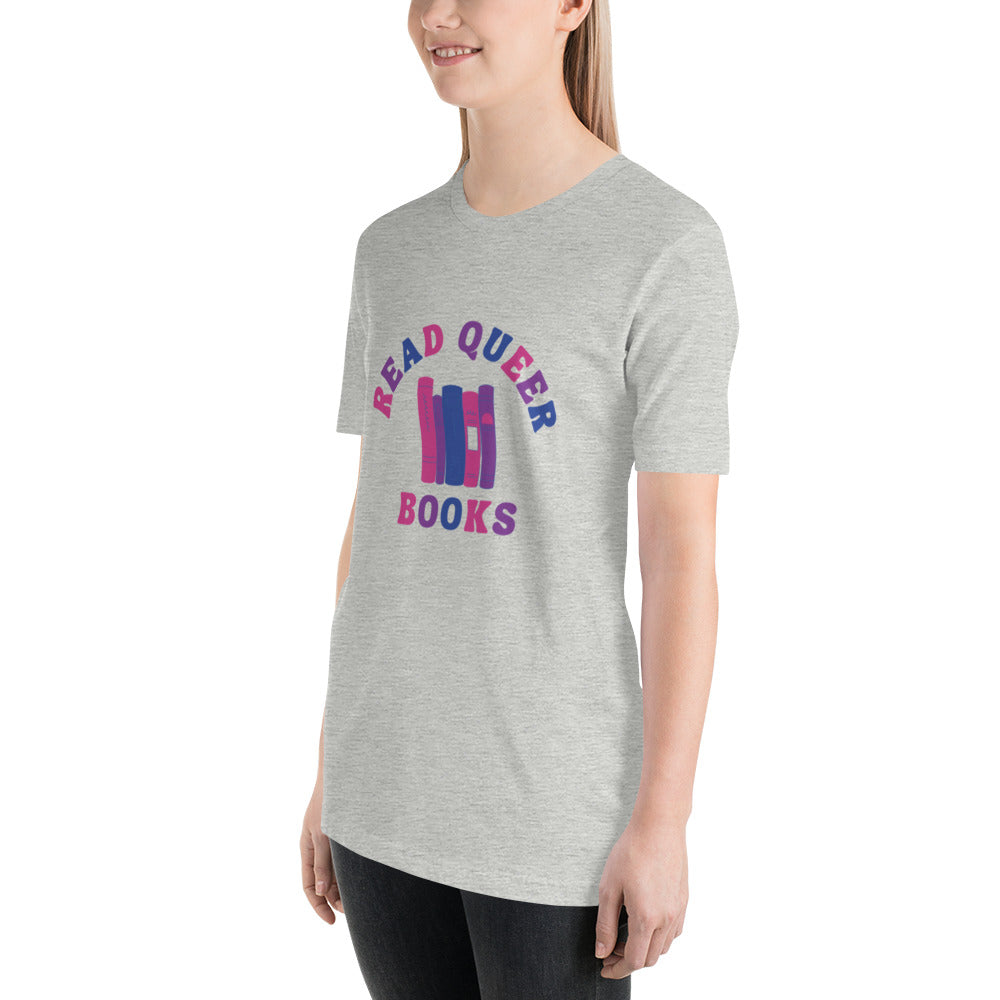 Read Queer Books Unisex T-Shirt (Bisexual Colors)