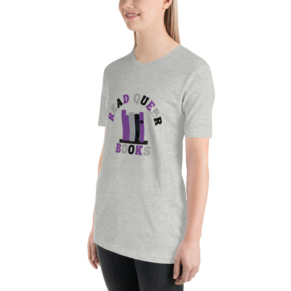 Read Queer Books Unisex T-Shirt (Asexual Colors)