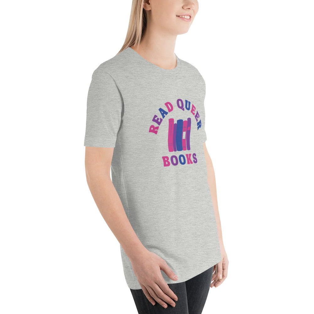 Read Queer Books Unisex T-Shirt (Bisexual Colors)