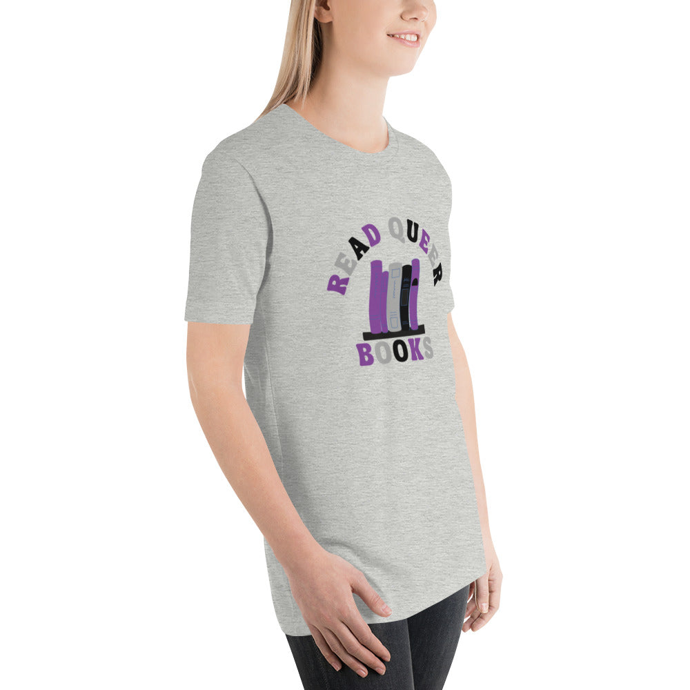 Read Queer Books Unisex T-Shirt (Asexual Colors)