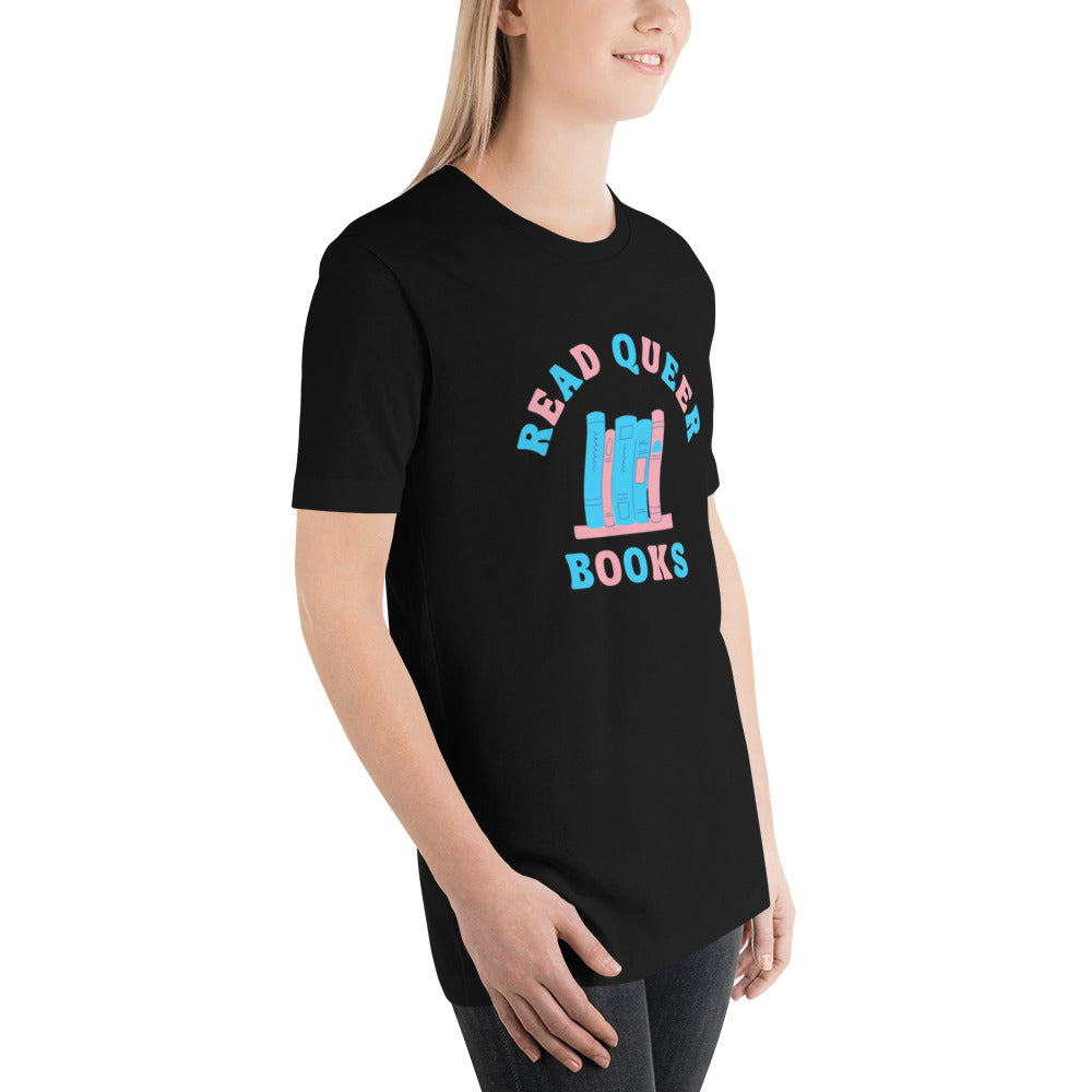 Read Queer Books Unisex T-Shirt (Transgender Colors)