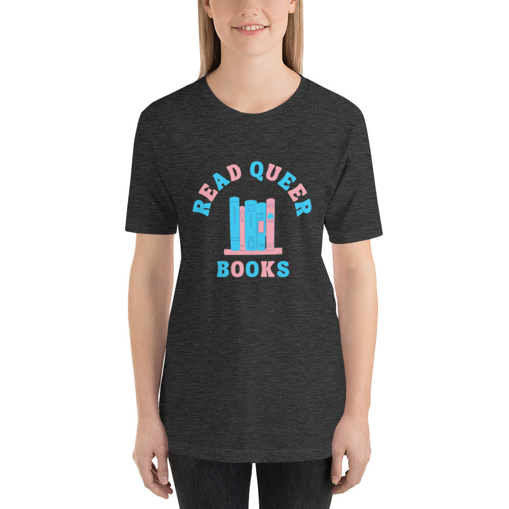 Read Queer Books Unisex T-Shirt (Transgender Colors)