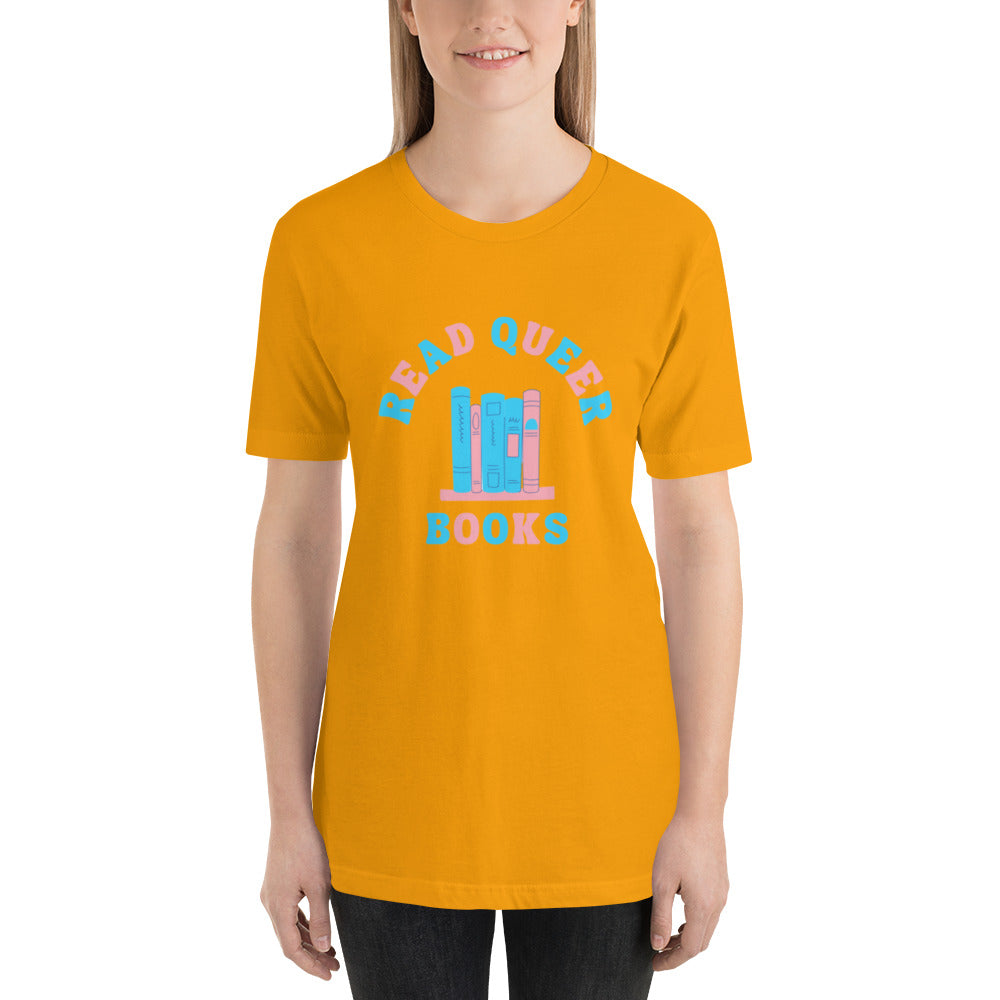 Read Queer Books Unisex T-Shirt (Transgender Colors)