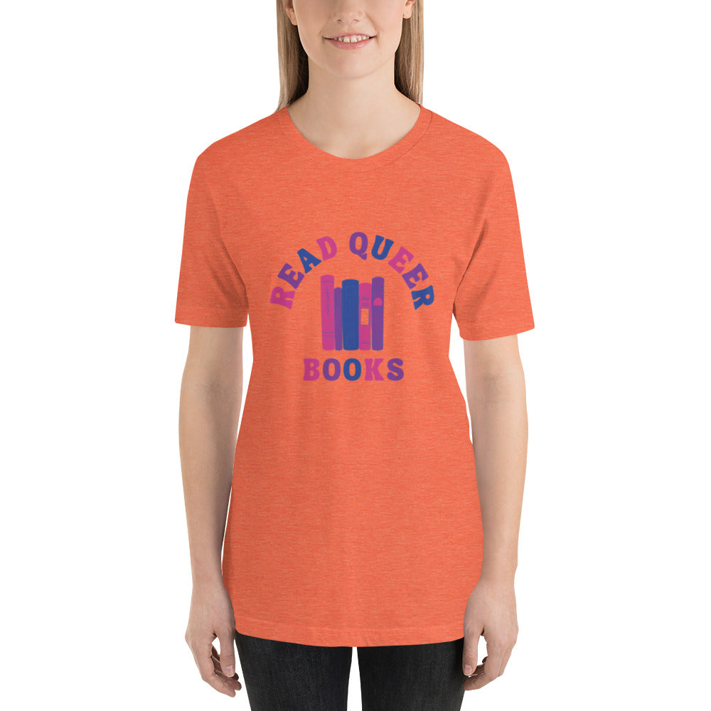 Read Queer Books Unisex T-Shirt (Bisexual Colors)