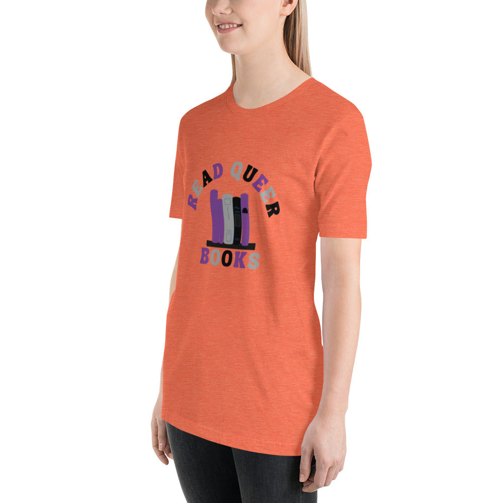 Read Queer Books Unisex T-Shirt (Asexual Colors)