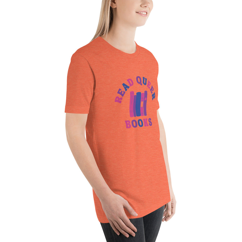 Read Queer Books Unisex T-Shirt (Bisexual Colors)