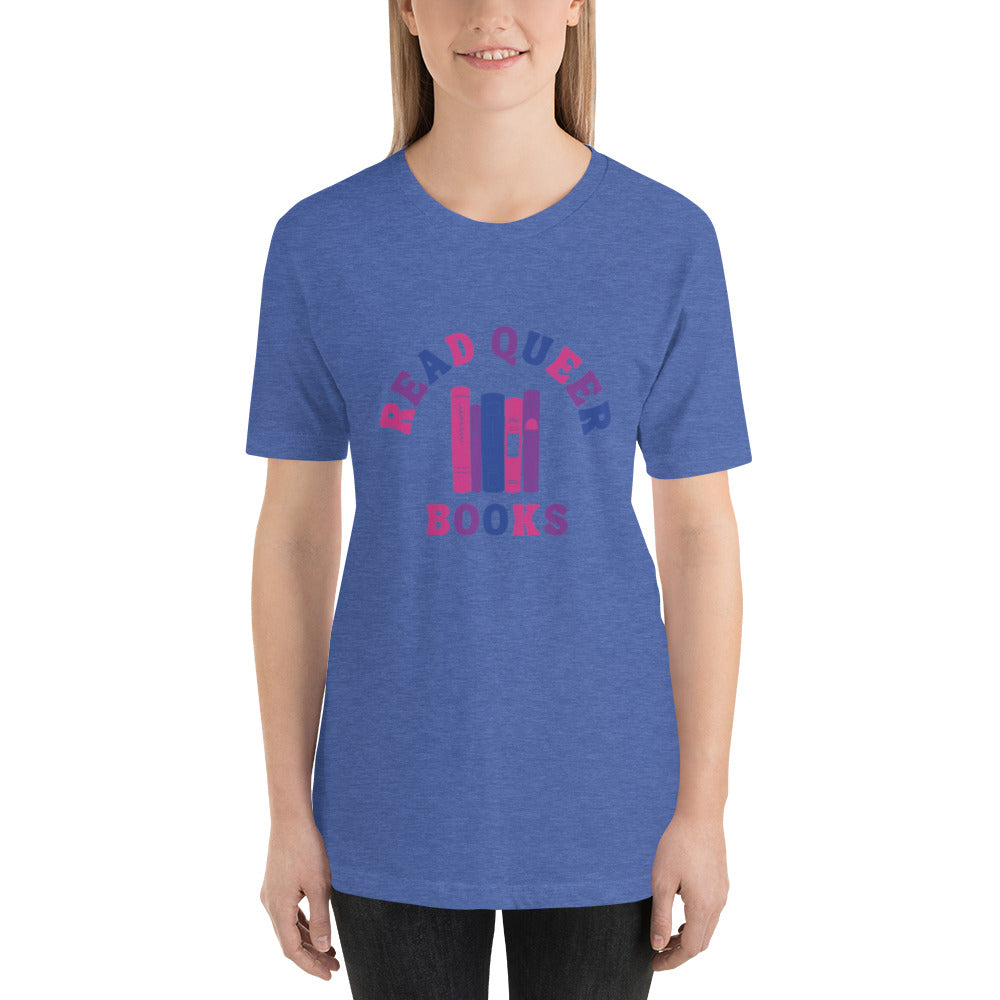 Read Queer Books Unisex T-Shirt (Bisexual Colors)