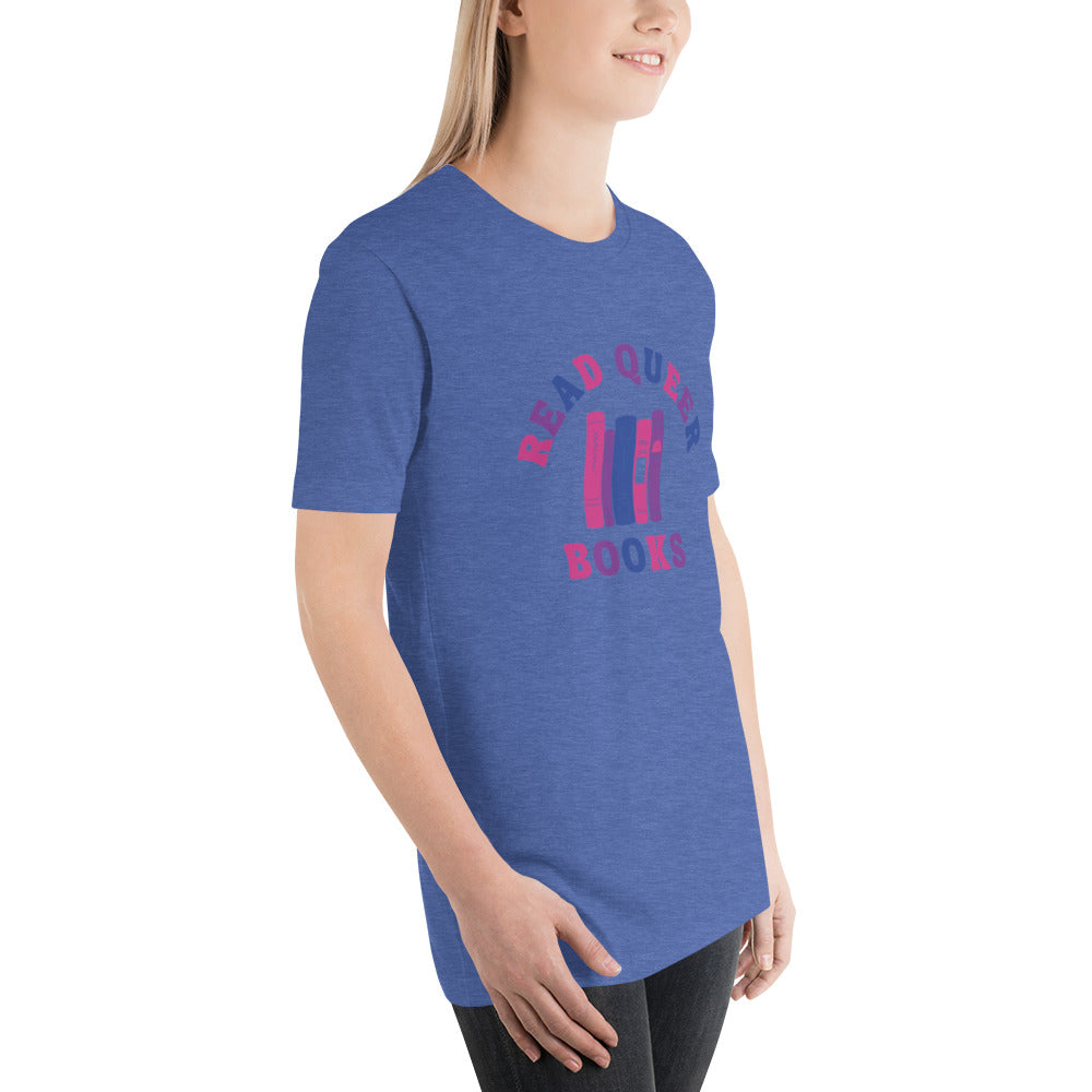 Read Queer Books Unisex T-Shirt (Bisexual Colors)