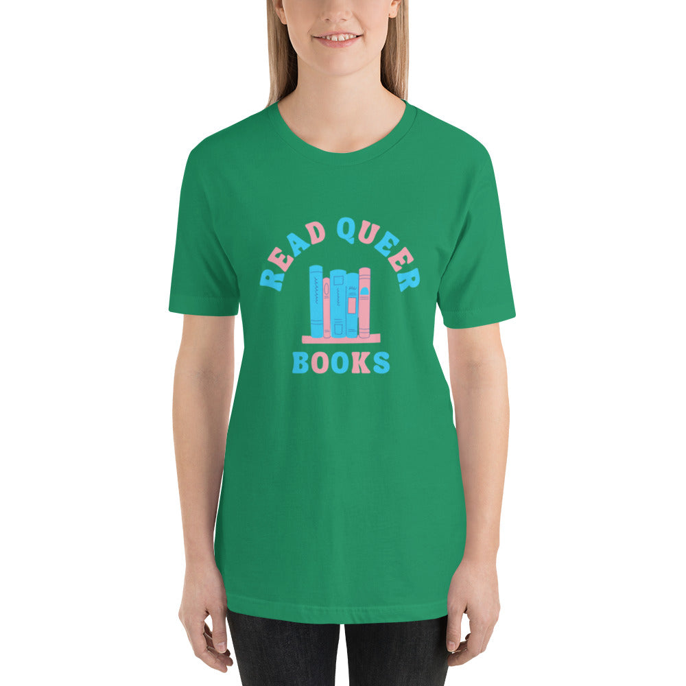 Read Queer Books Unisex T-Shirt (Transgender Colors)
