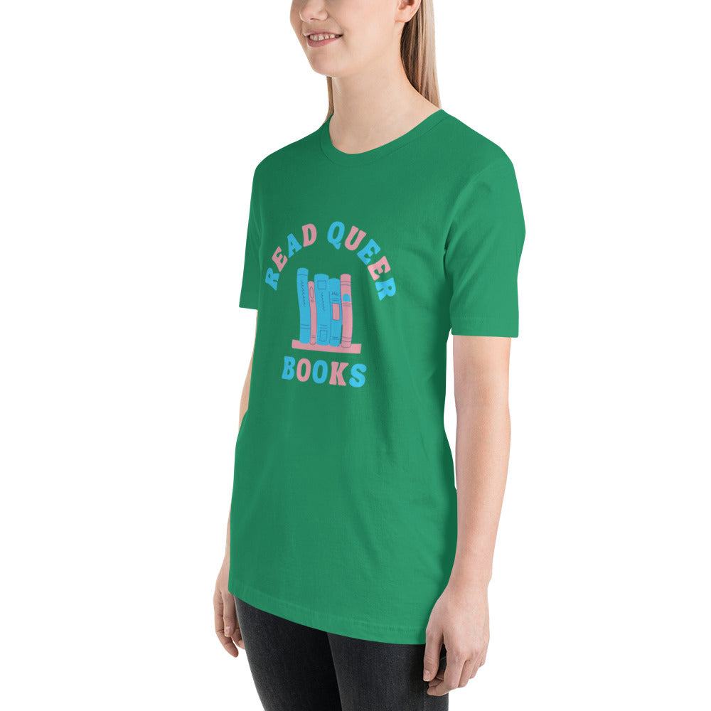 Read Queer Books Unisex T-Shirt (Transgender Colors)