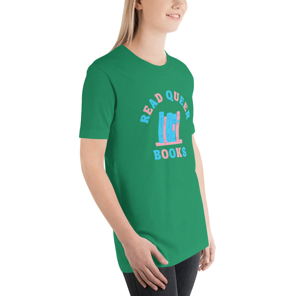 Read Queer Books Unisex T-Shirt (Transgender Colors)