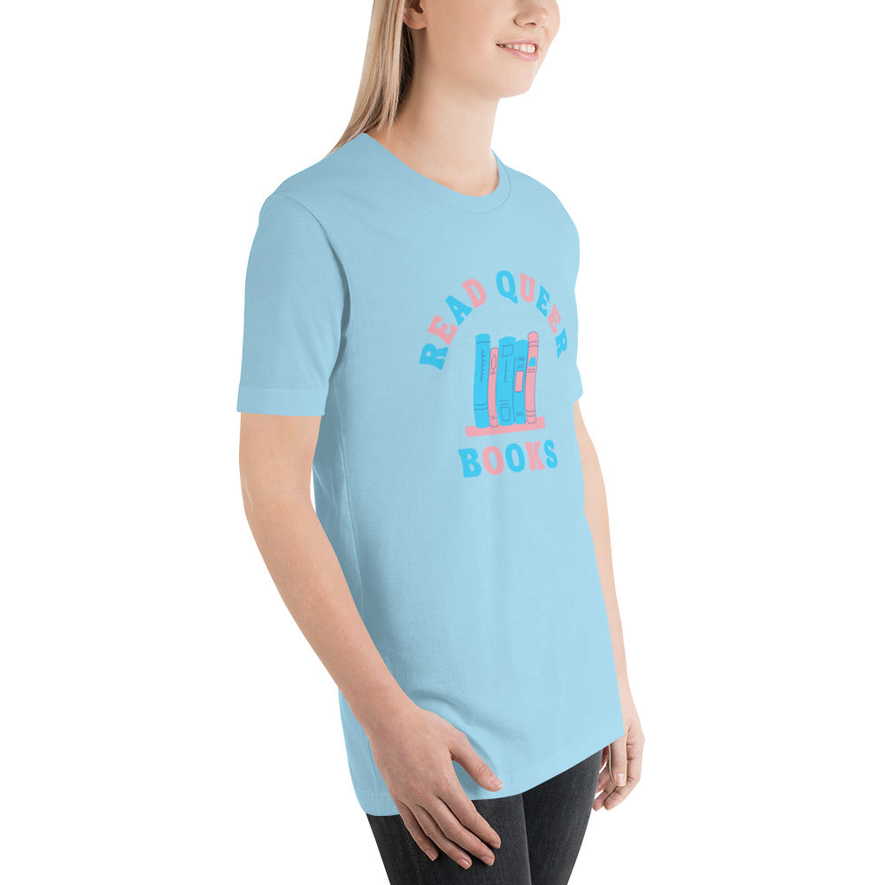 Read Queer Books Unisex T-Shirt (Transgender Colors)