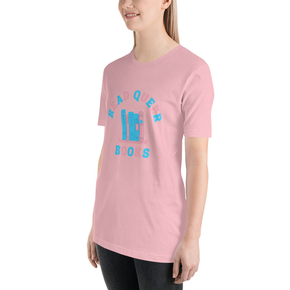 Read Queer Books Unisex T-Shirt (Transgender Colors)