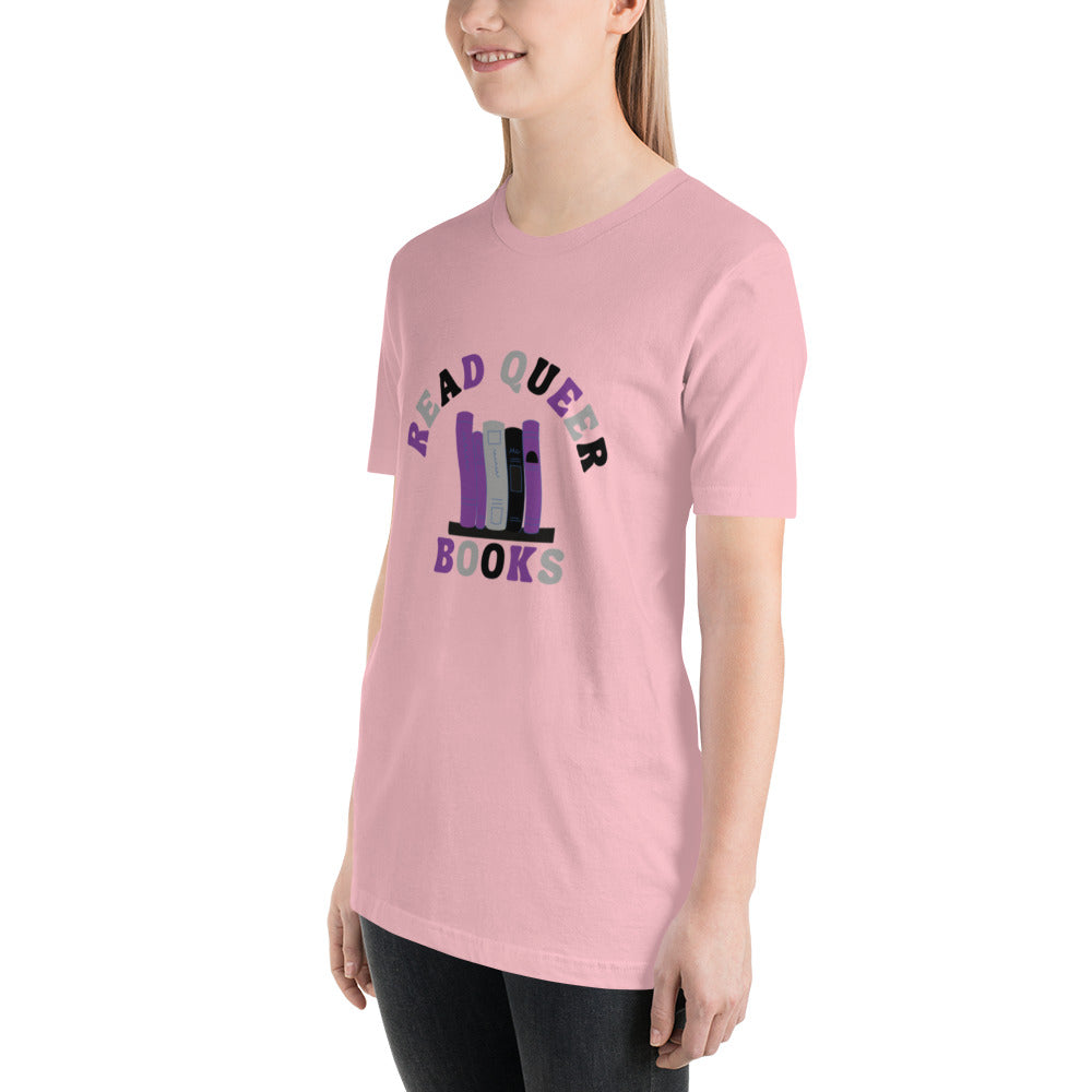 Read Queer Books Unisex T-Shirt (Asexual Colors)