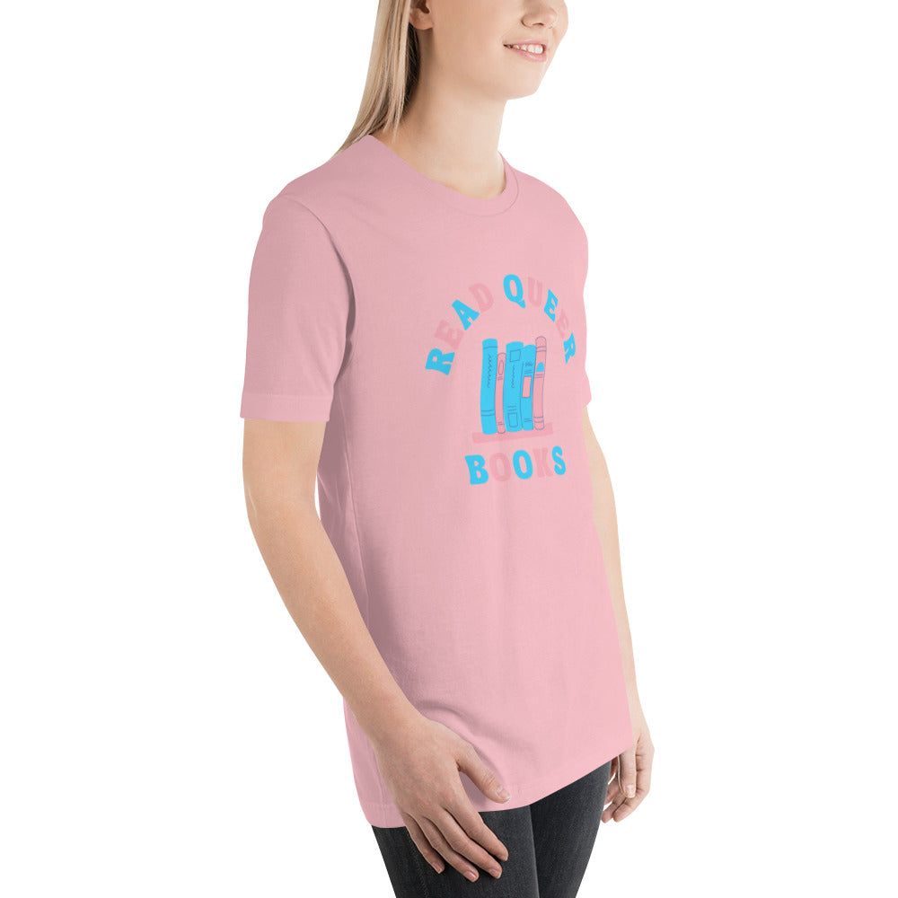Read Queer Books Unisex T-Shirt (Transgender Colors)