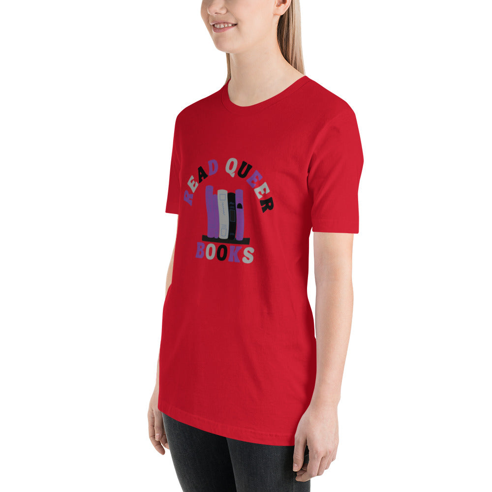 Read Queer Books Unisex T-Shirt (Asexual Colors)