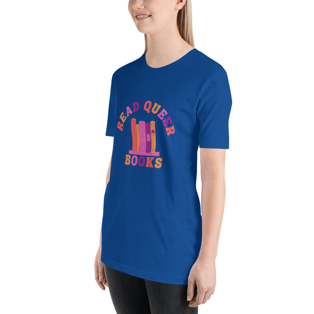 Read Queer Books Unisex T-Shirt (Lesbian Colors)