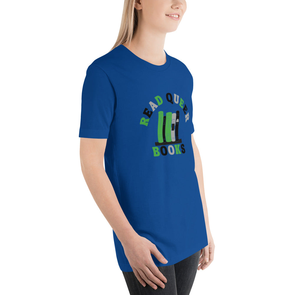 Read Queer Books Unisex T-Shirt (Aromantic Colors)