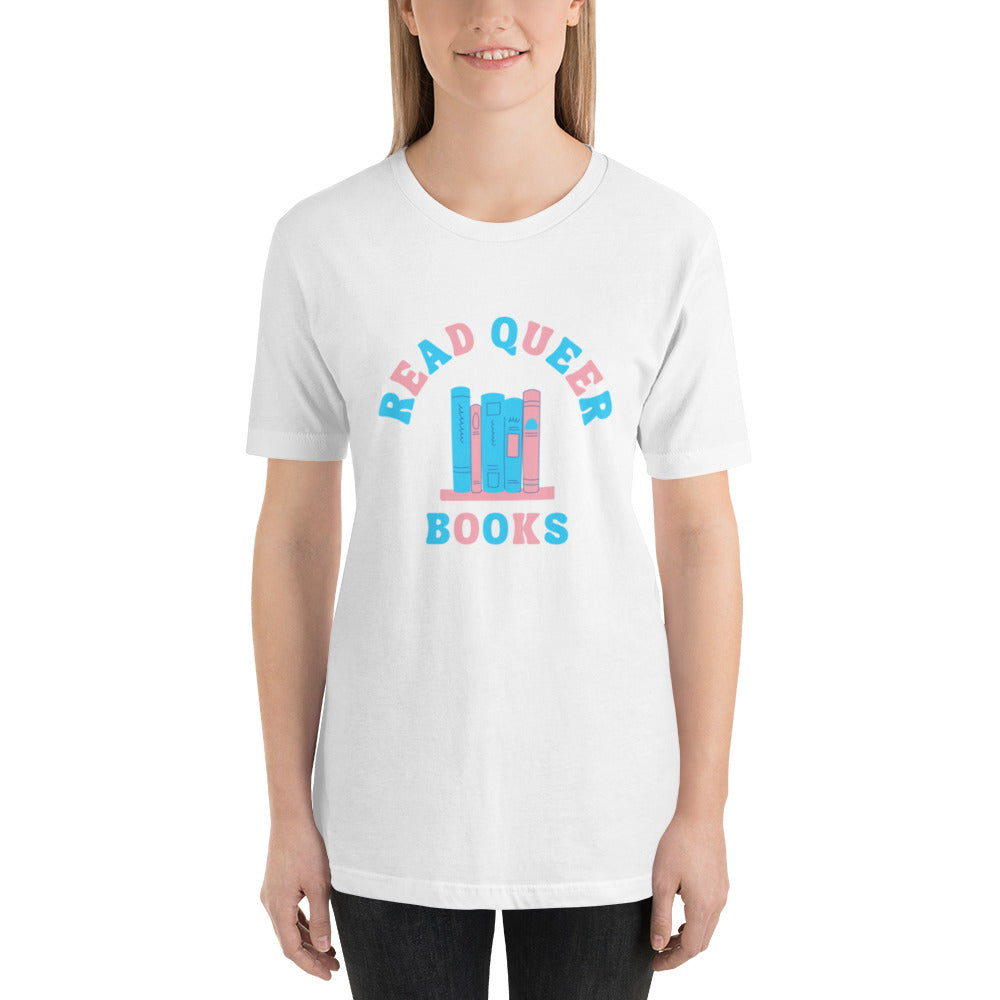 Read Queer Books Unisex T-Shirt (Transgender Colors)