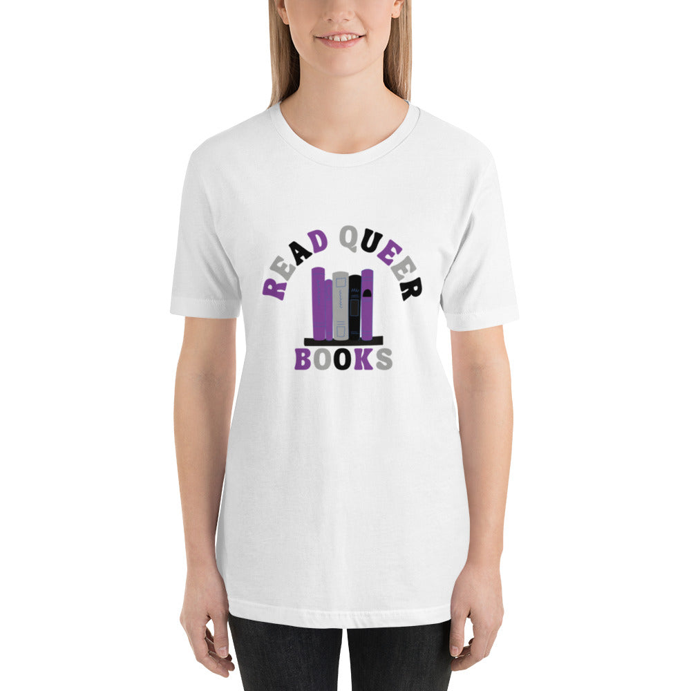 Read Queer Books Unisex T-Shirt (Asexual Colors)