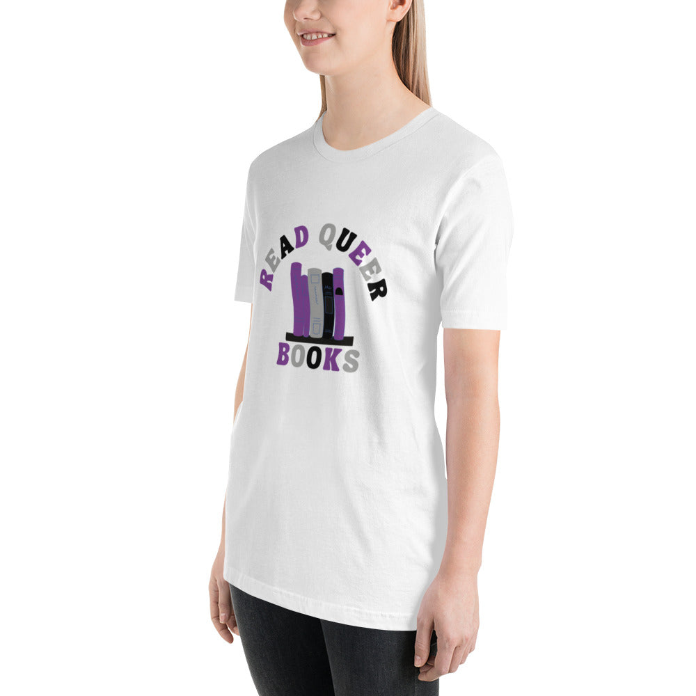 Read Queer Books Unisex T-Shirt (Asexual Colors)