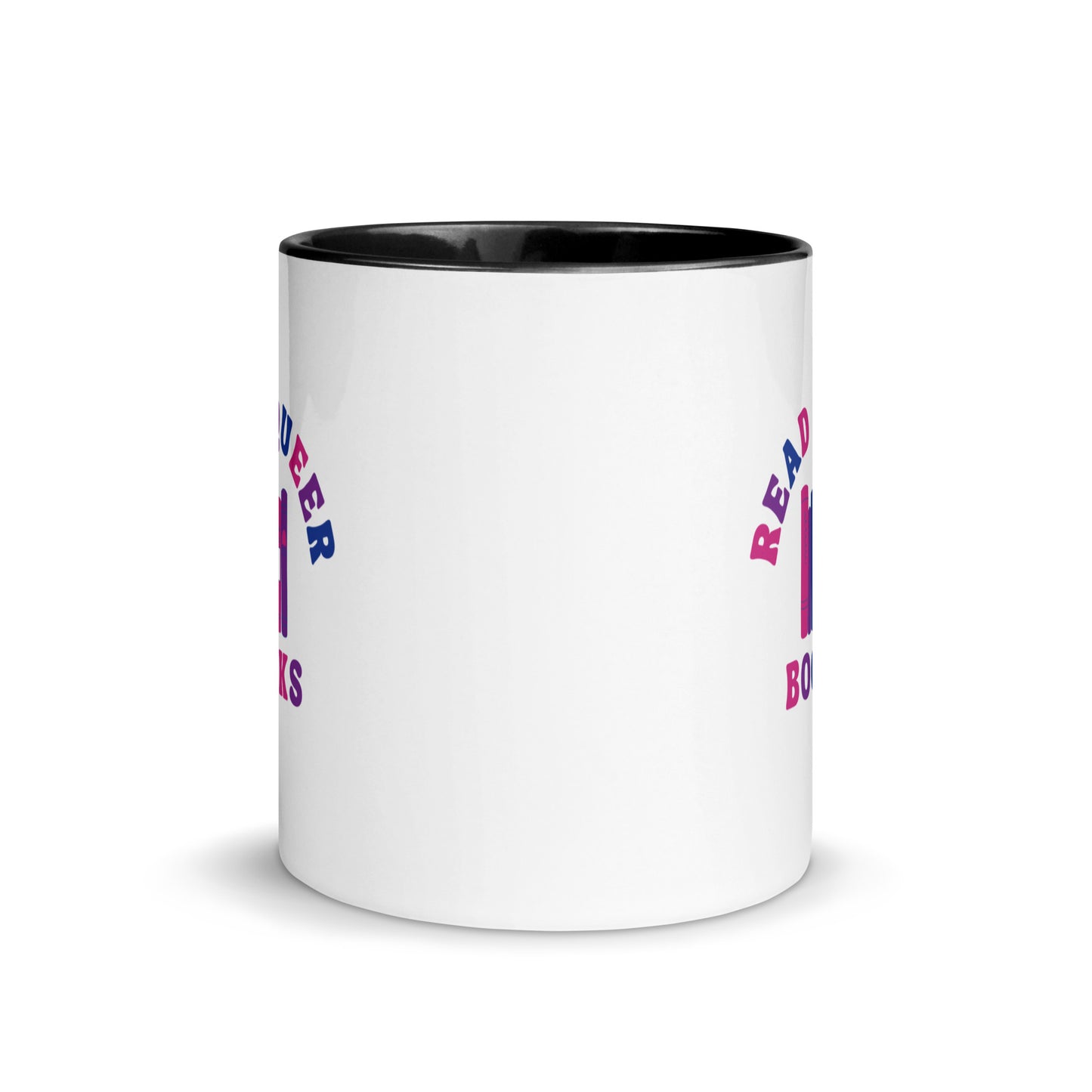 Read Queer Books (Bisexual Colors) Mug with Color Inside