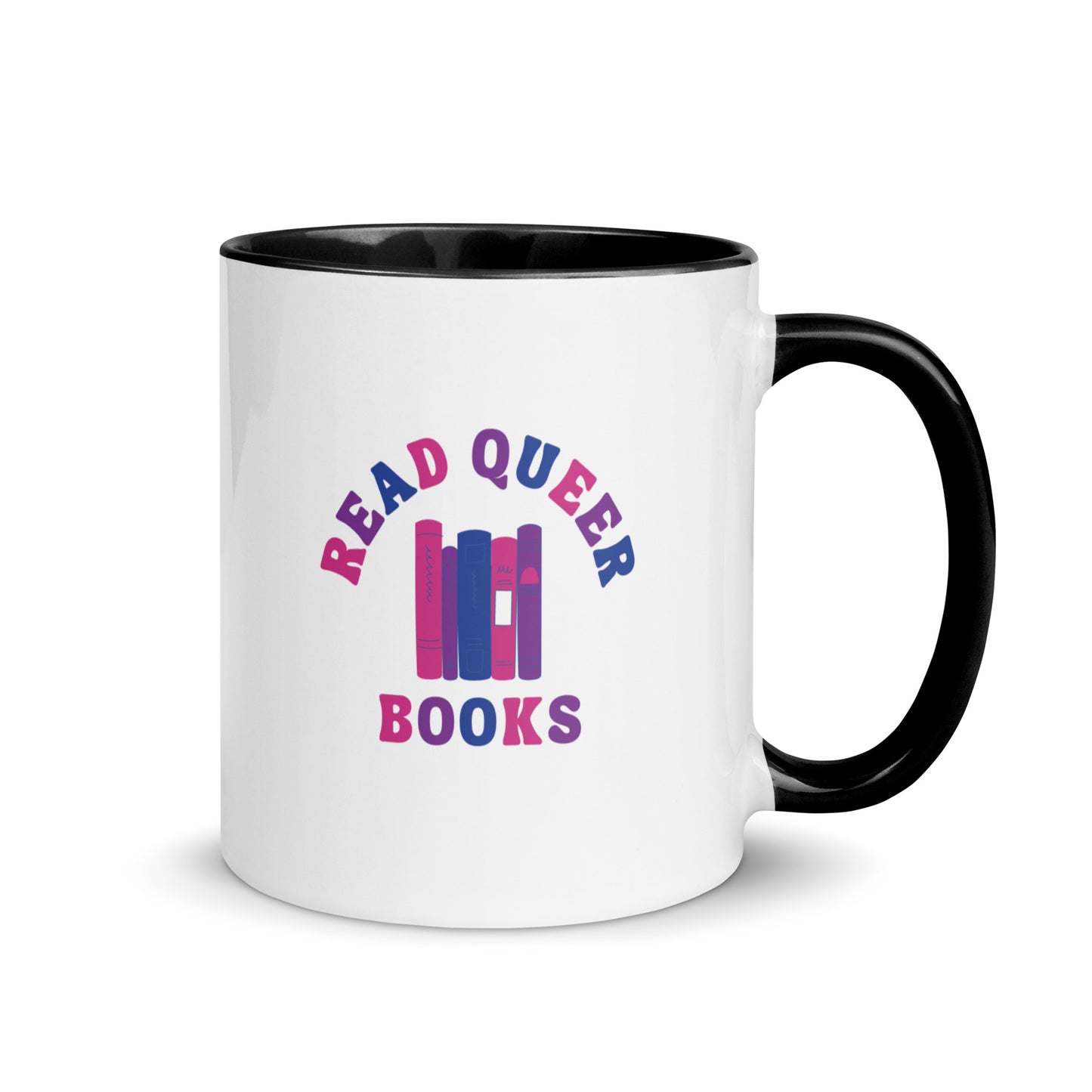 Read Queer Books (Bisexual Colors) Mug with Color Inside