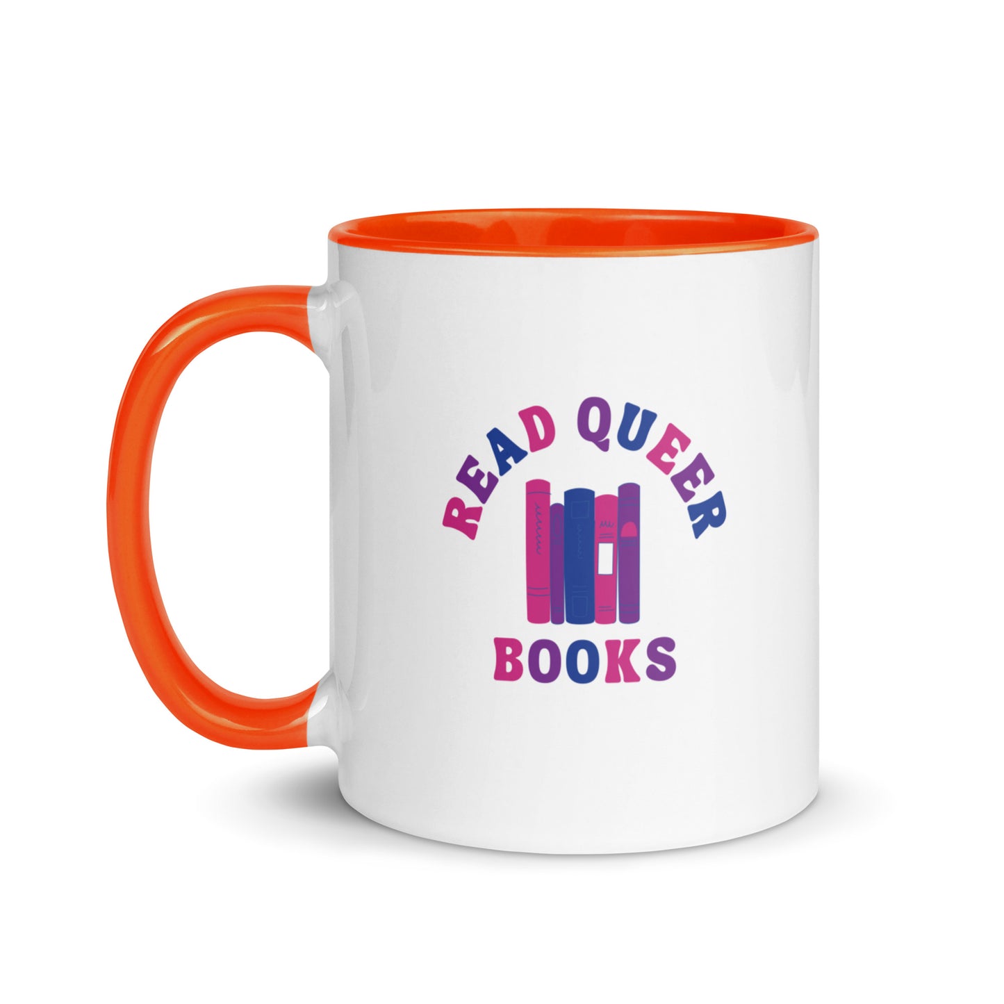 Read Queer Books (Bisexual Colors) Mug with Color Inside