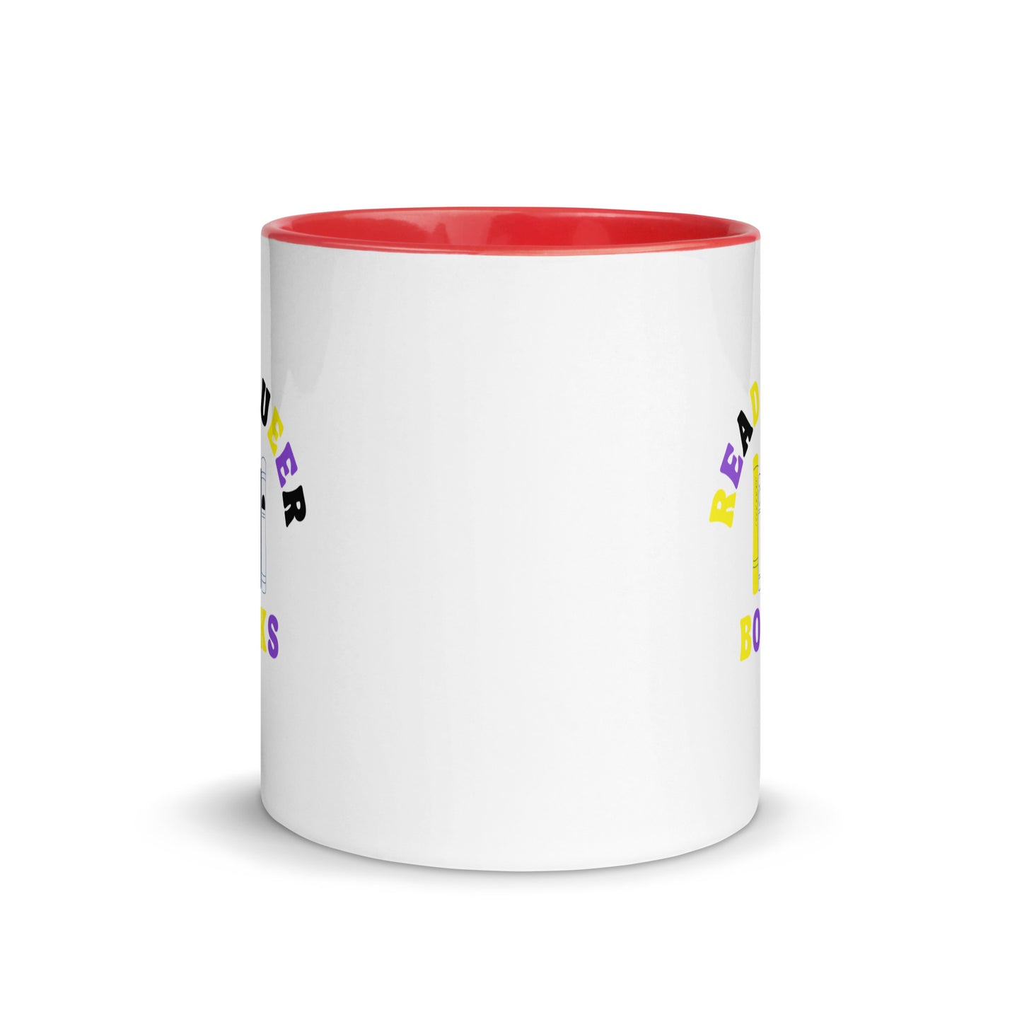 Read Queer Books (Nonbinary Colors) Mug with Color Inside