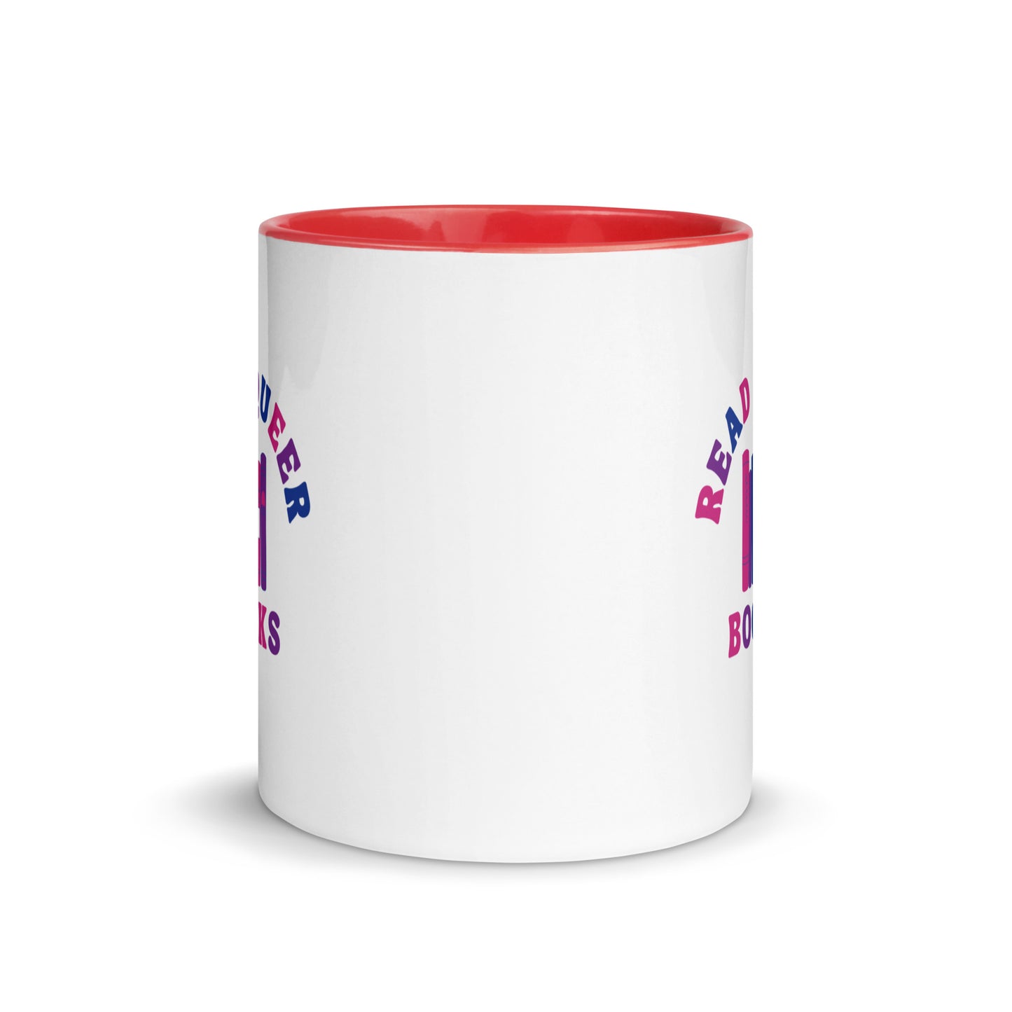 Read Queer Books (Bisexual Colors) Mug with Color Inside