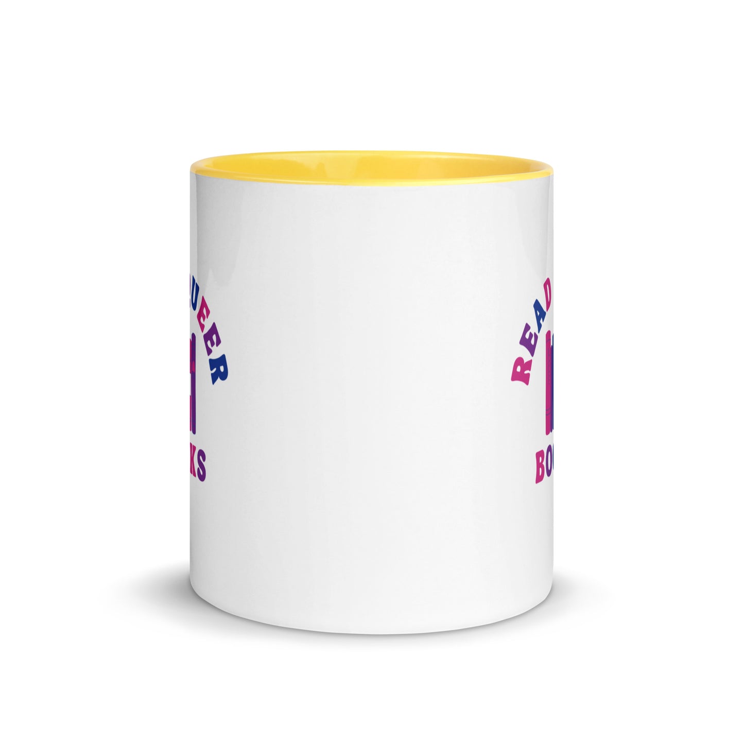 Read Queer Books (Bisexual Colors) Mug with Color Inside