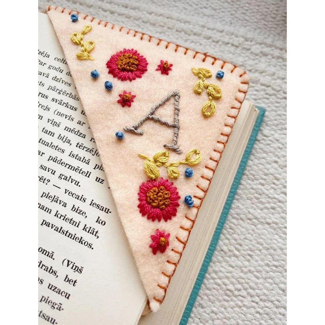 Personality Handmade Embroidery Corner Bookmark Felt Triangle Mark - The Spinster Librarian Shop