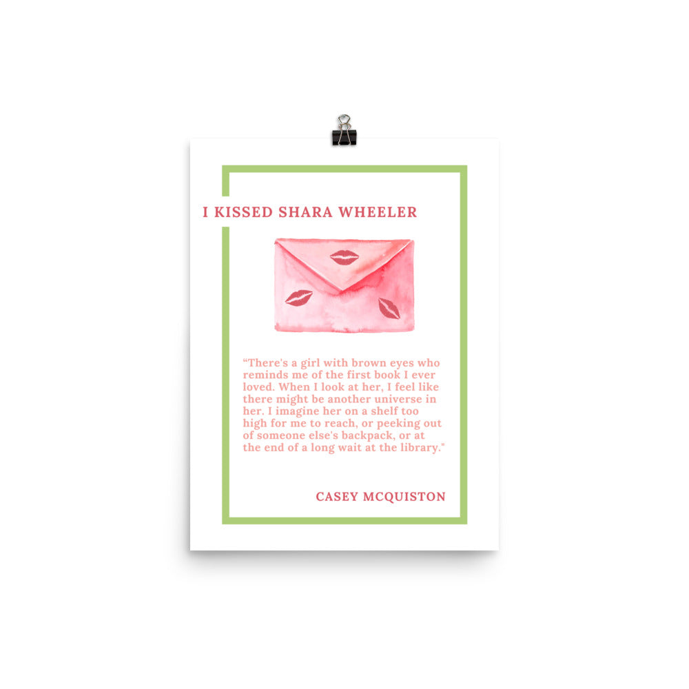 I Kissed Shara Wheeler Poster 12" x 16" - The Spinster Librarian Shop