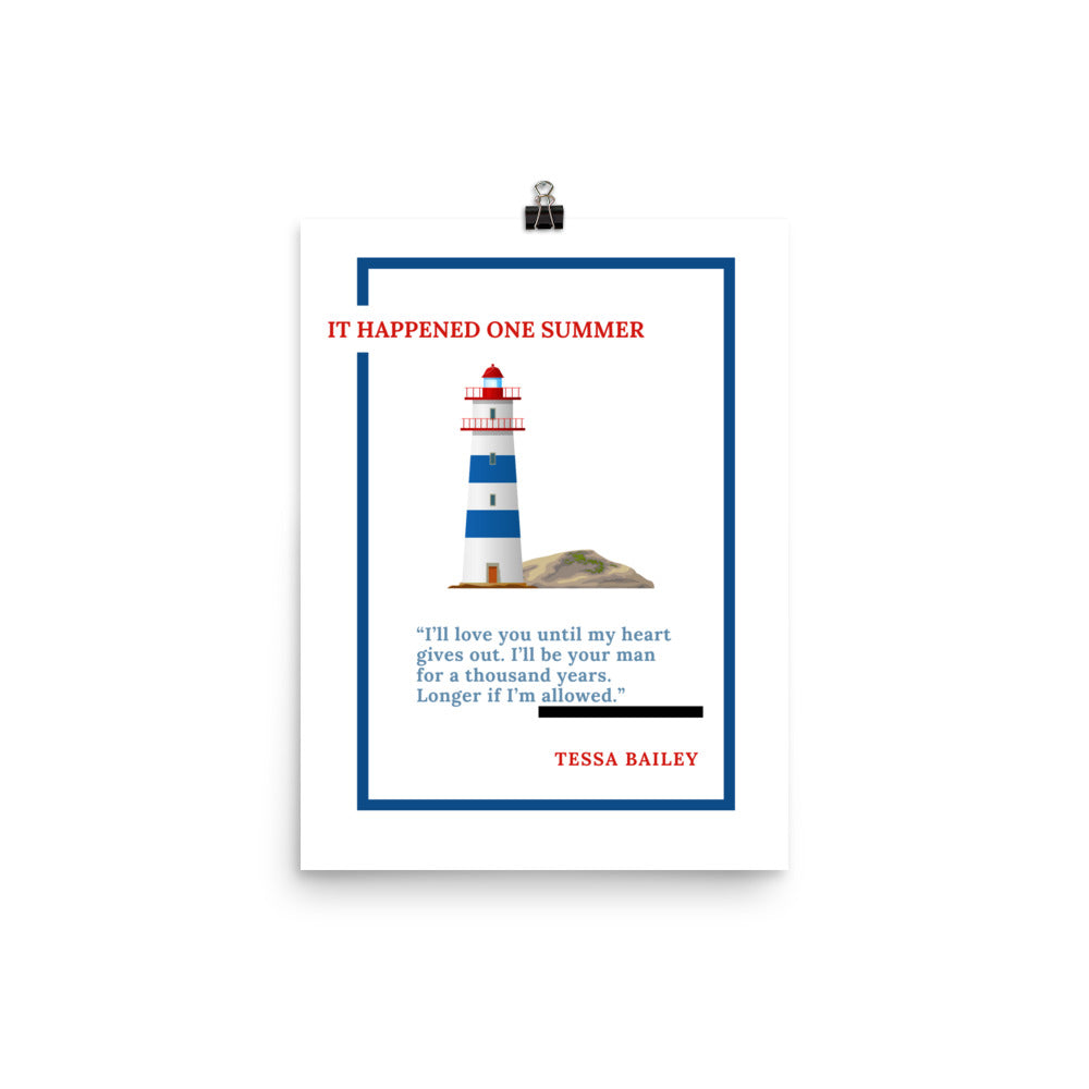 It Happened One Summer Poster 12"x16" - The Spinster Librarian Shop