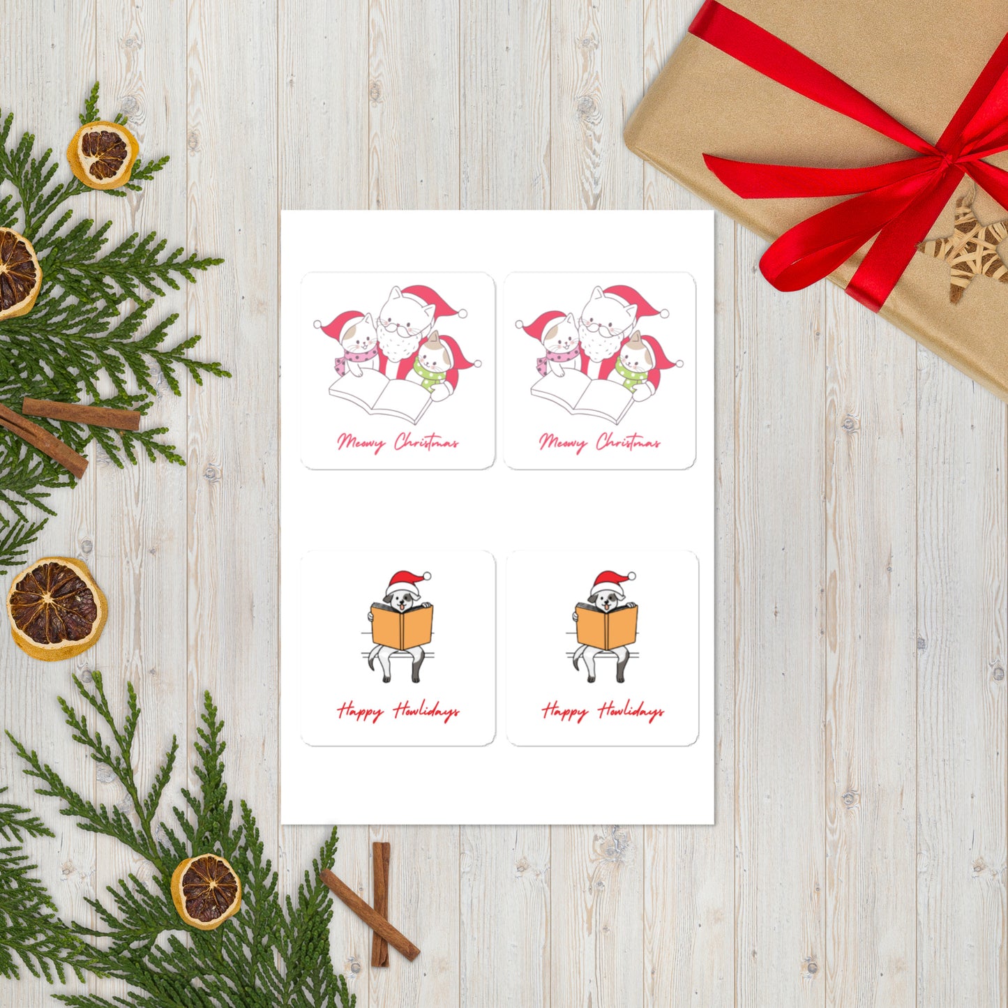 Holiday Animal Sticker Sheet - The Spinster Librarian Shop