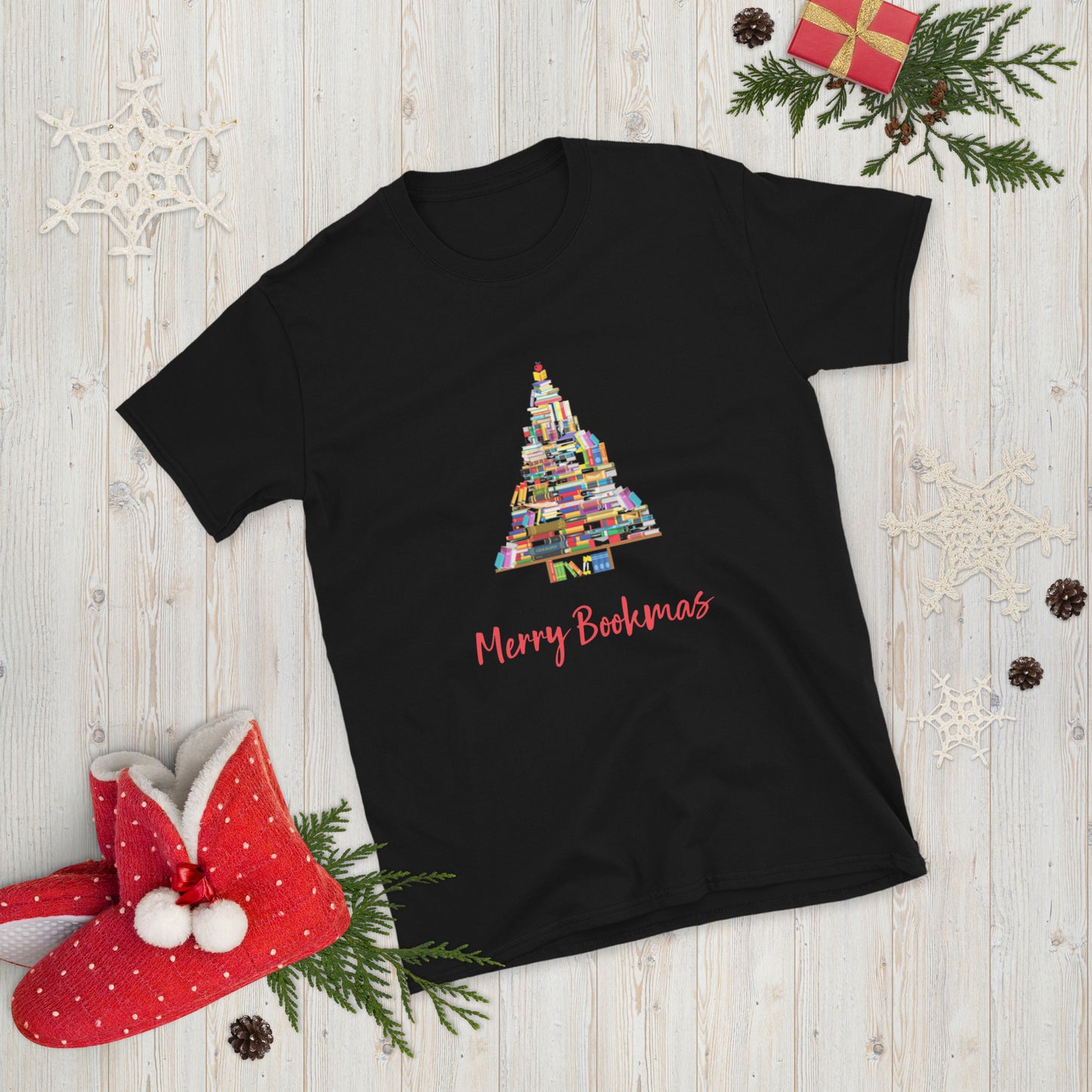 Merry Bookmas Short-Sleeve Unisex T-Shirt - The Spinster Librarian Shop