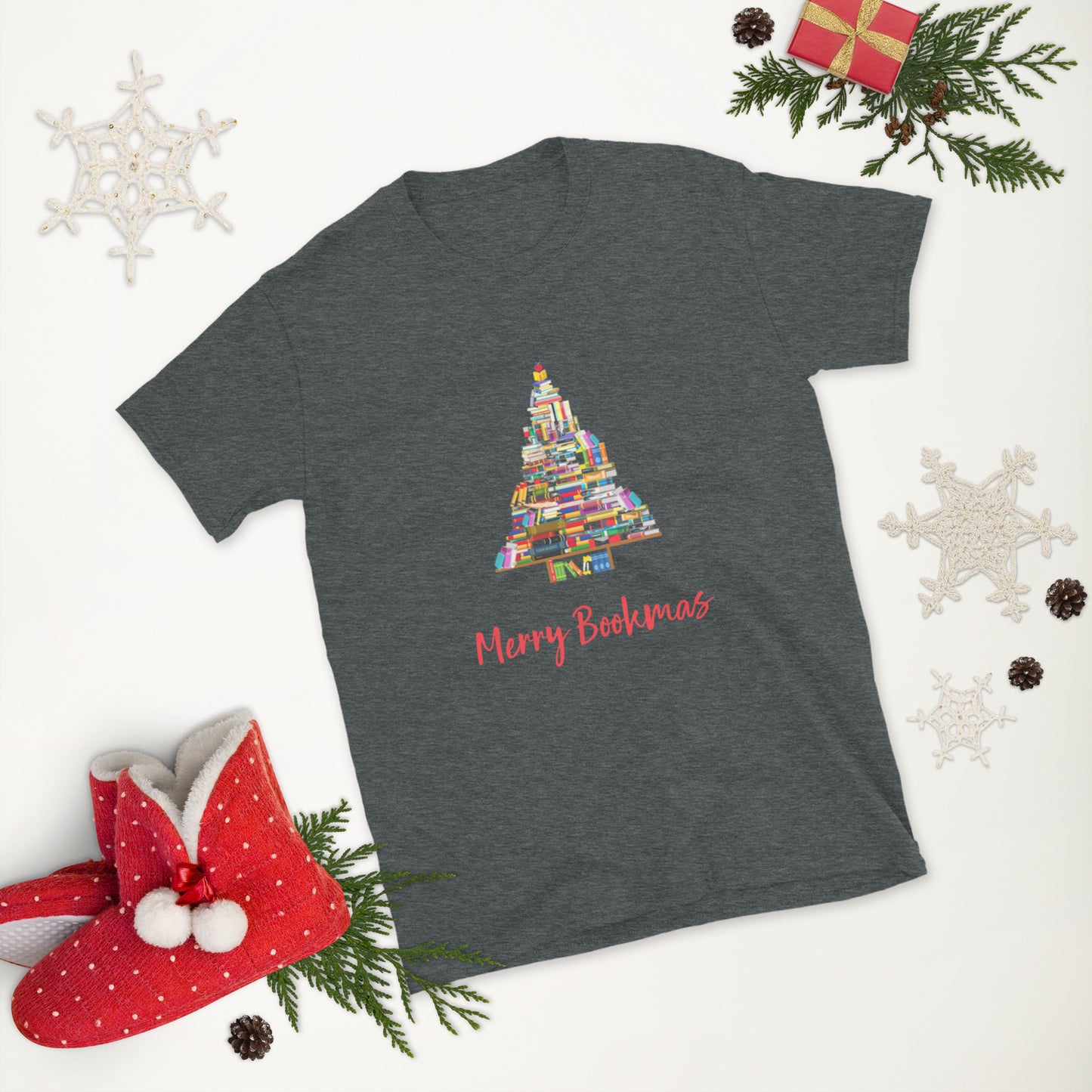 Merry Bookmas Short-Sleeve Unisex T-Shirt - The Spinster Librarian Shop