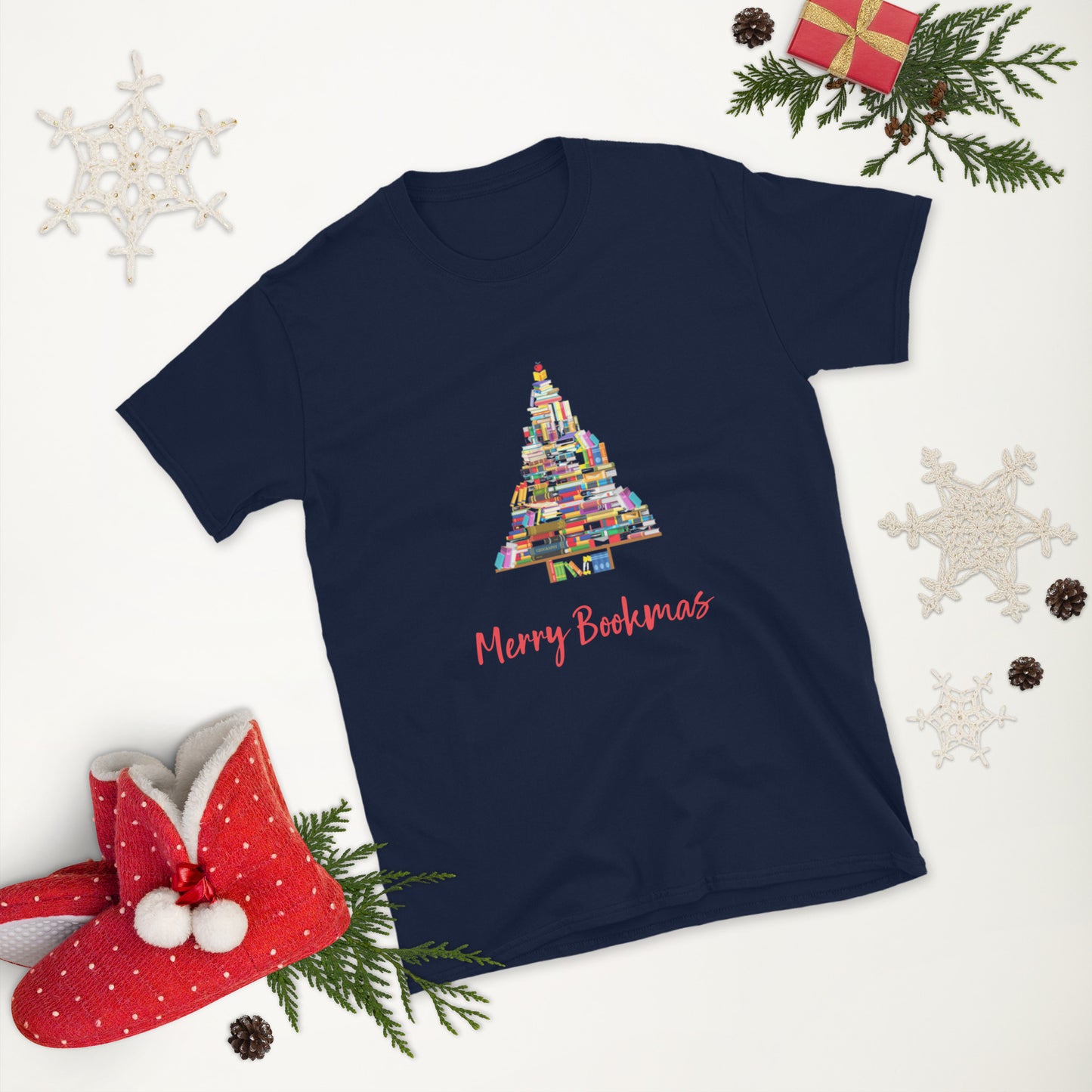 Merry Bookmas Short-Sleeve Unisex T-Shirt - The Spinster Librarian Shop