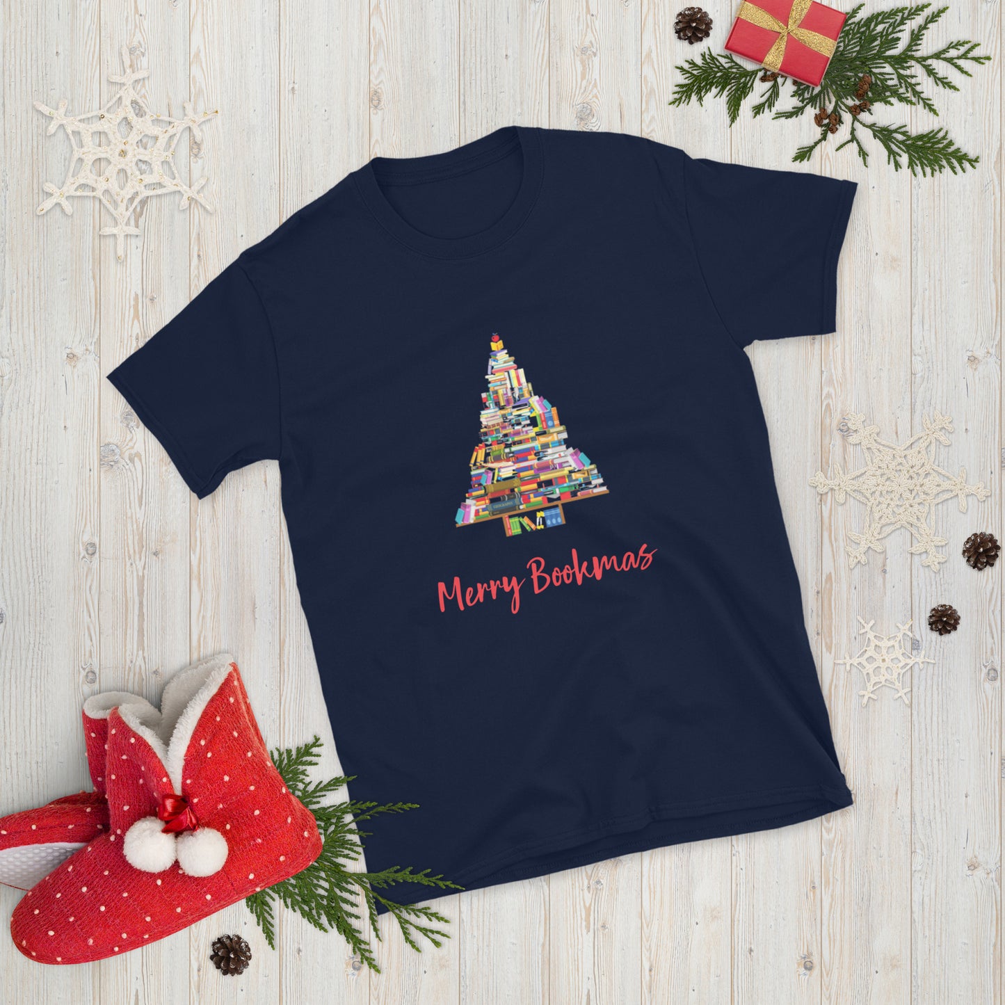Merry Bookmas Short-Sleeve Unisex T-Shirt - The Spinster Librarian Shop