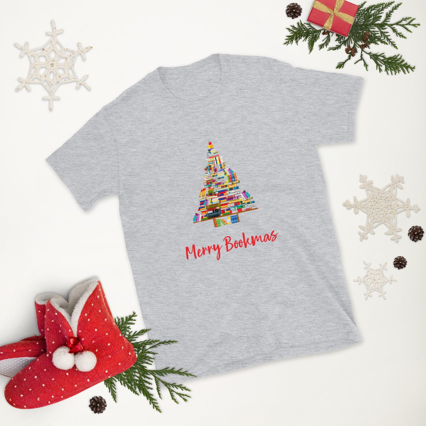 Merry Bookmas Short-Sleeve Unisex T-Shirt - The Spinster Librarian Shop