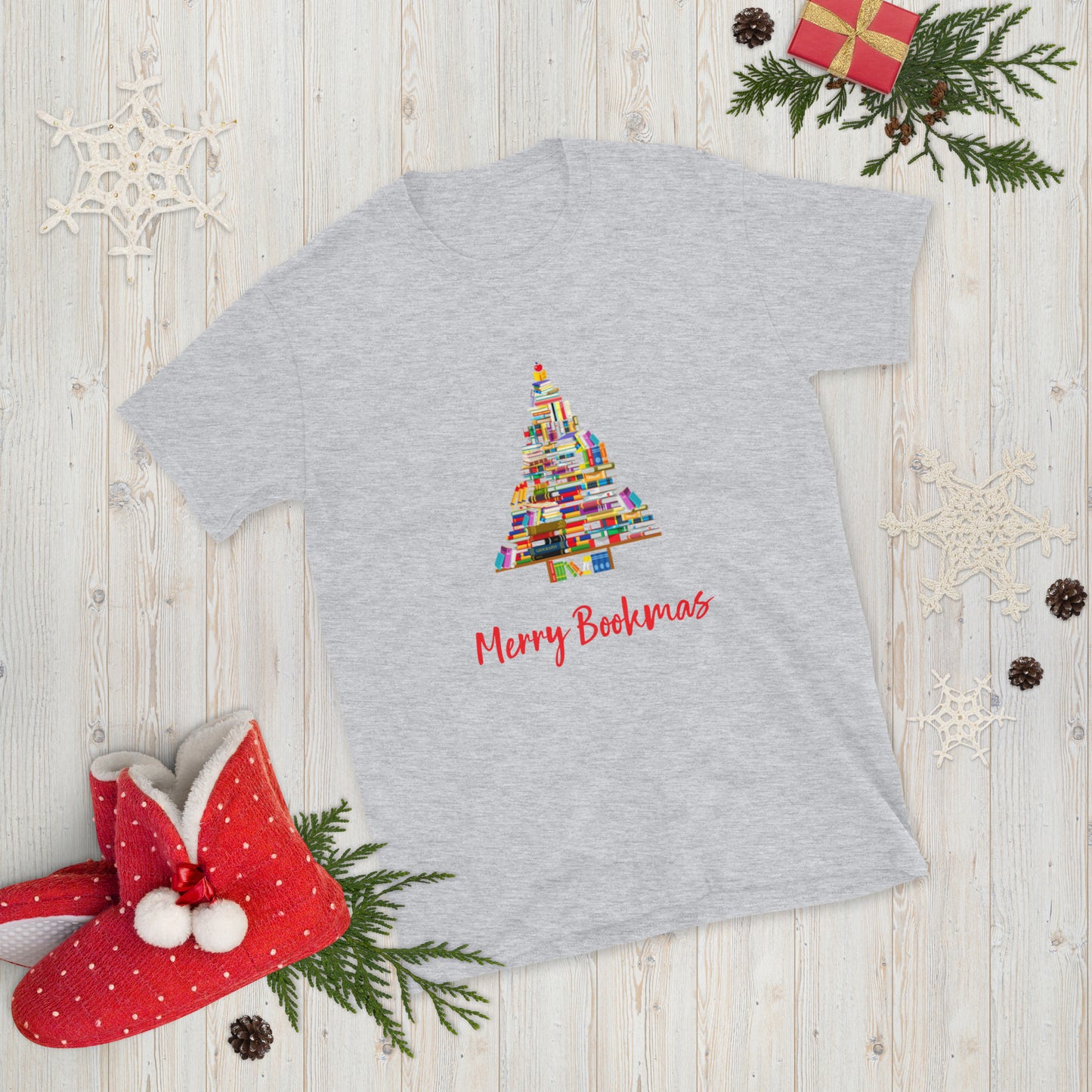 Merry Bookmas Short-Sleeve Unisex T-Shirt - The Spinster Librarian Shop