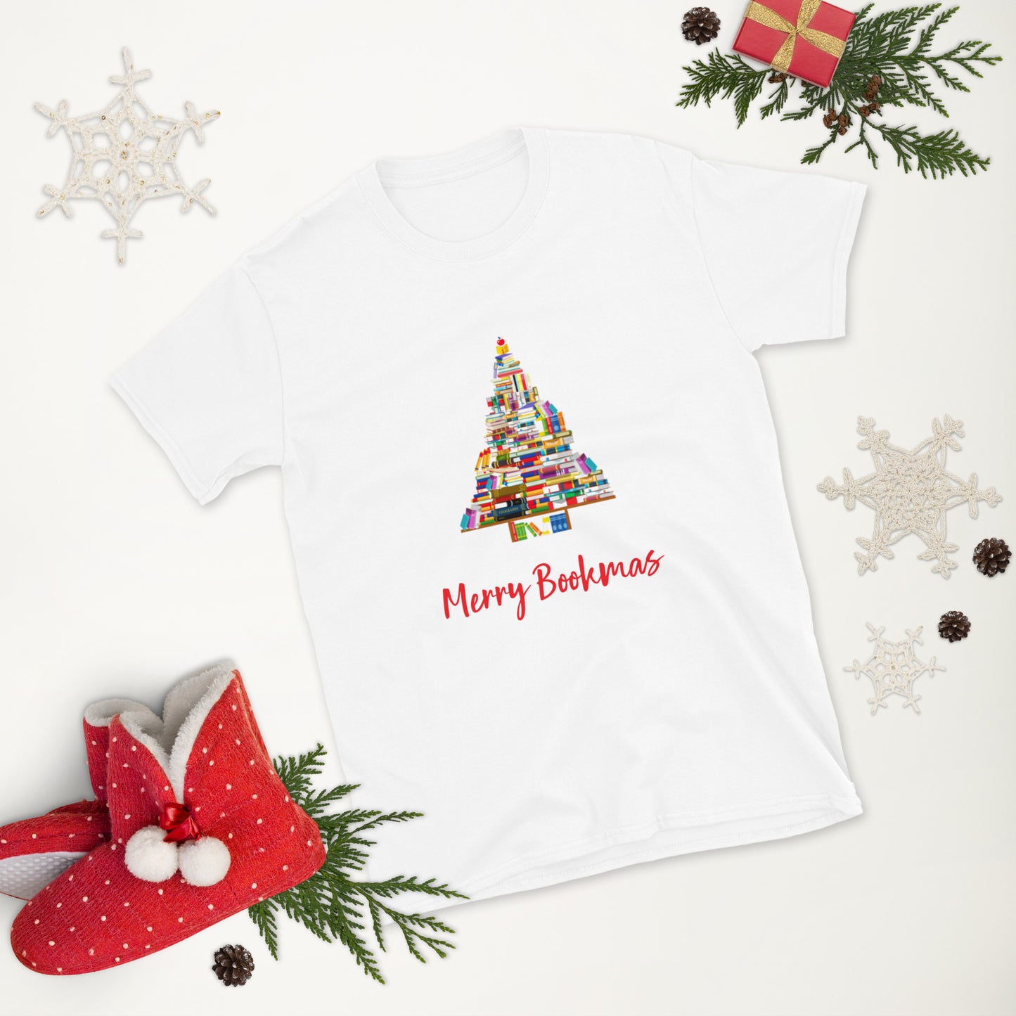 Merry Bookmas Short-Sleeve Unisex T-Shirt - The Spinster Librarian Shop